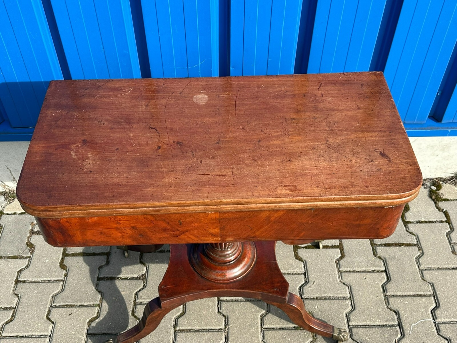 ANTIKER ENGLISCHER SPIELTISCH BEISTELLTISCH AUS MAHAGONI UM 1840 – Bild 4