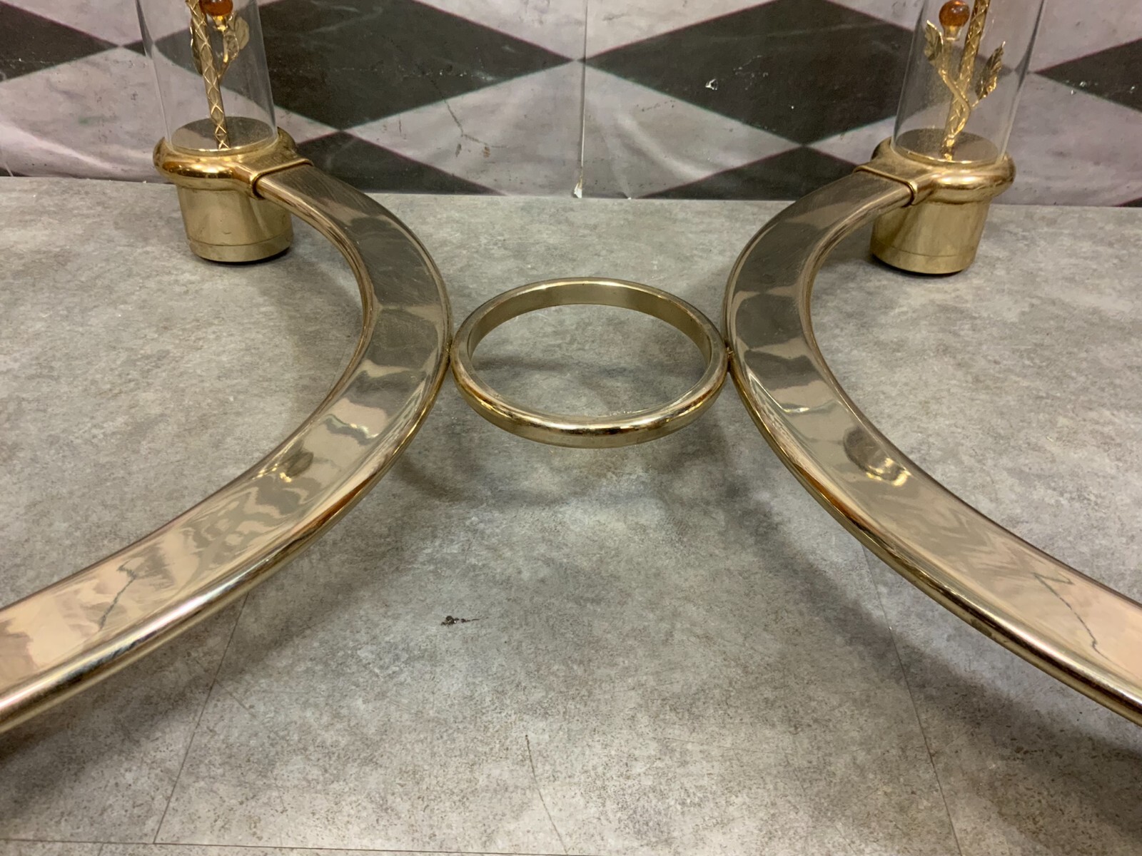 Vintage Beistelltisch Tischplatte aus Glas Gestell aus Metall und Kunststoff – Bild 10