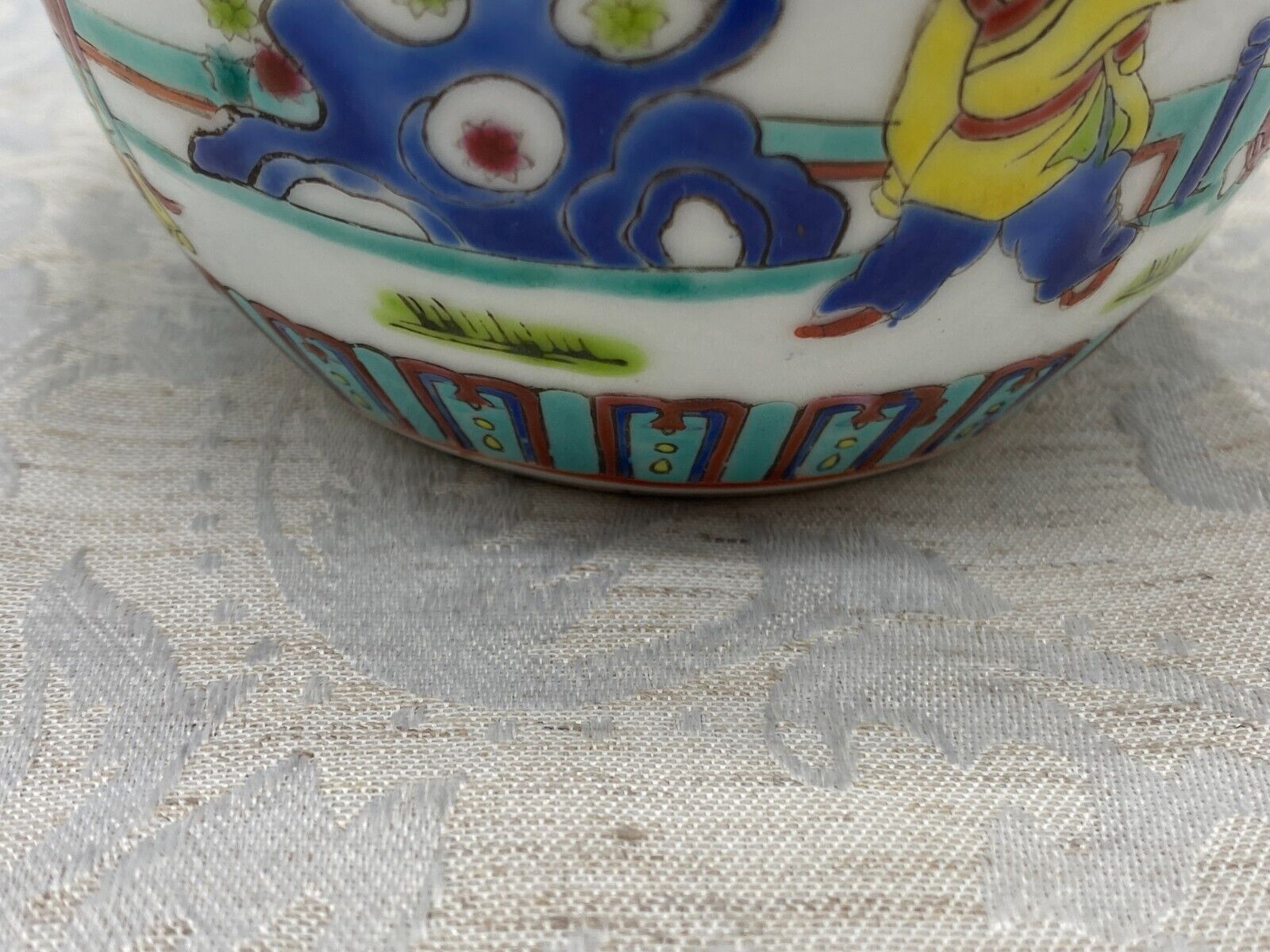 CHINA PORZELLAN KUGELVASE VASE PERSONEN DEKOR HANDBEMALT – Bild 11