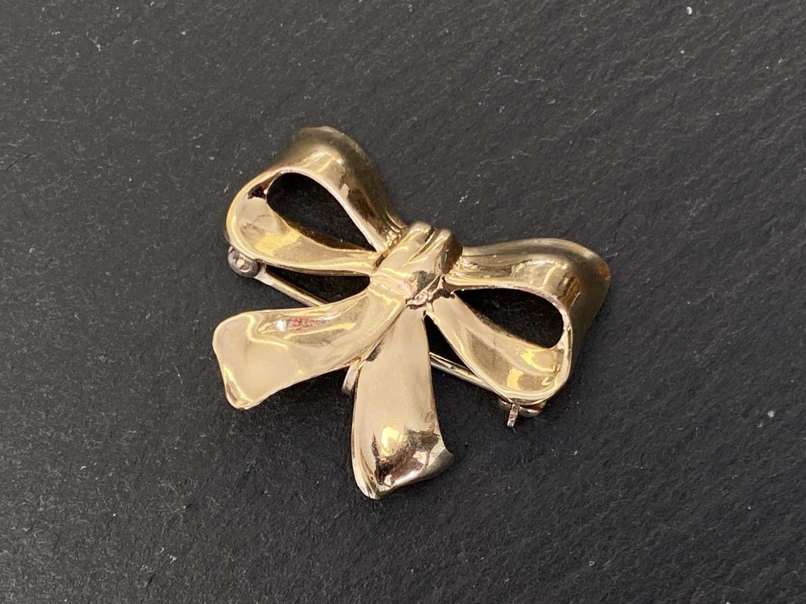 VINTAGE BROSCHE SCHLEIFENBROSCHE GOLD 470/1000 VAN DELL