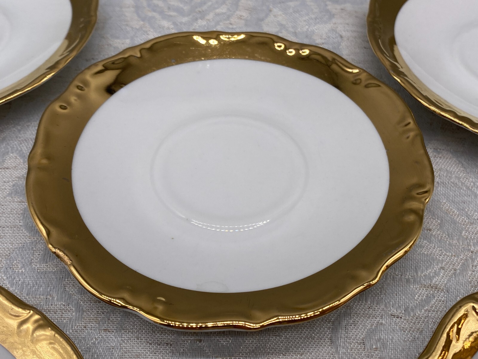 Mokkaservice Service aus Porzellan mit massiver Vergoldung – Bild 3