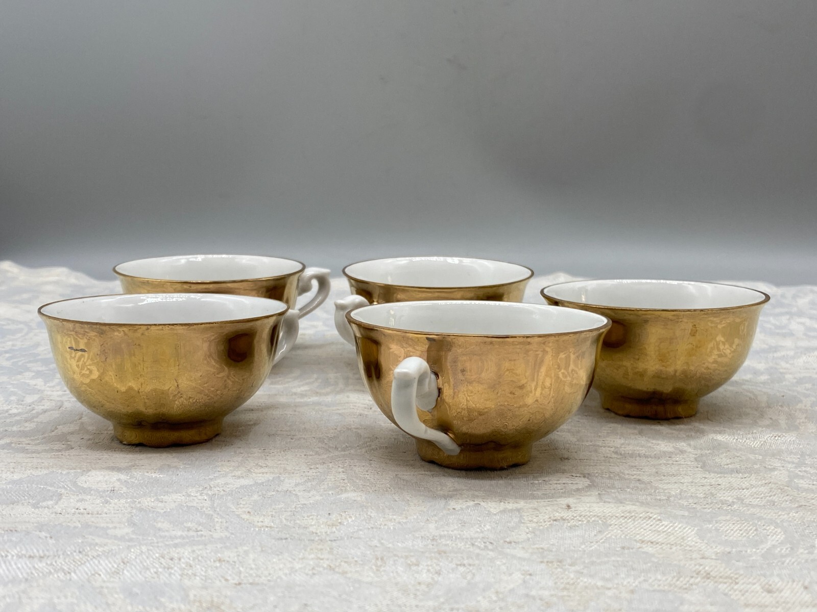 Mokkaservice Service aus Porzellan mit massiver Vergoldung – Bild 8