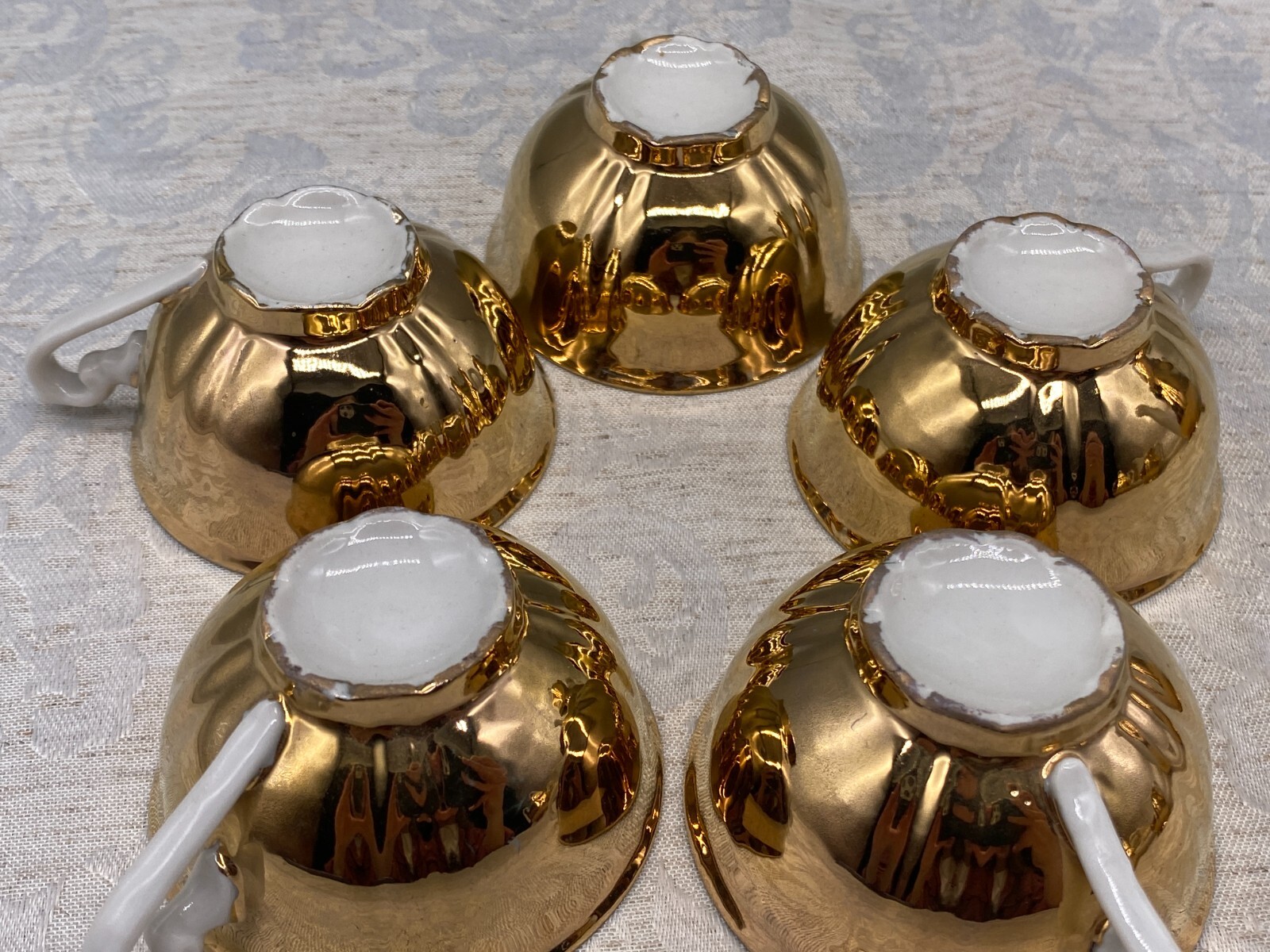 Mokkaservice Service aus Porzellan mit massiver Vergoldung – Bild 10