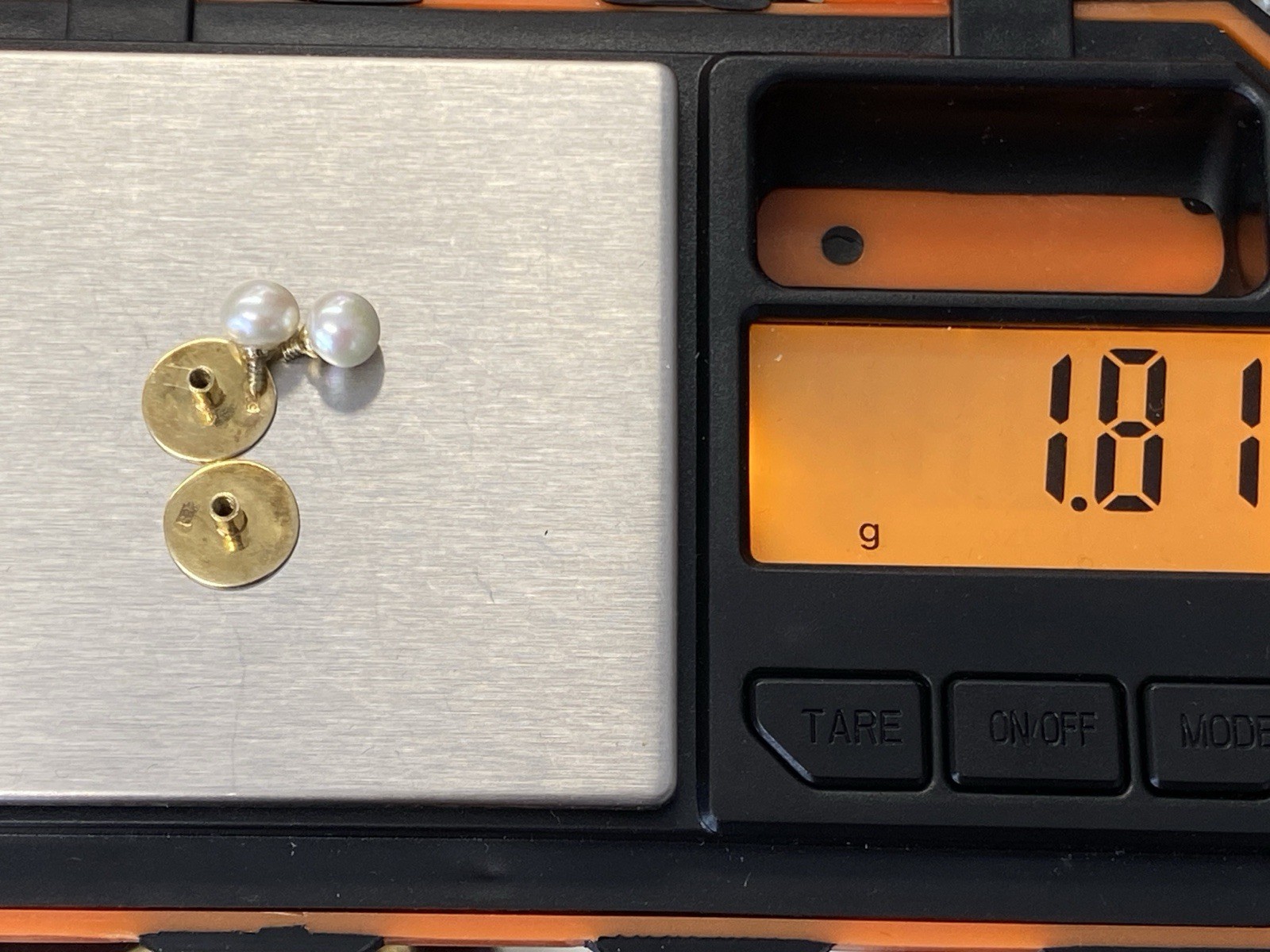 MANSCHETTENKNÖPFE 14K 585 GELBGOLD ZUCHTPERLE KUNSTPERLE 1,81g – Bild 11