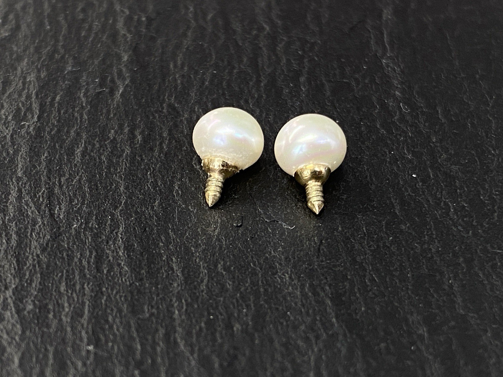 MANSCHETTENKNÖPFE 14K 585 GELBGOLD ZUCHTPERLE KUNSTPERLE 1,81g – Bild 9