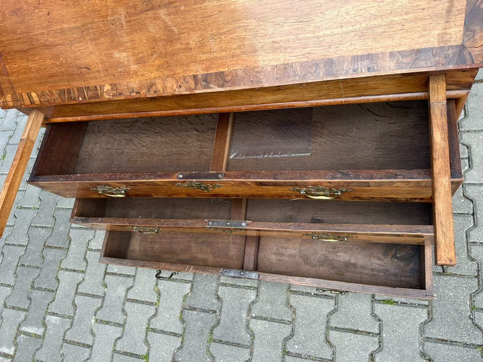 ANTIKER BAROCKSEKRETÄR BAROCK SEKRETÄR UM 1780 NUSSBAUM FURNIERT INTARSIEN – Bild 20