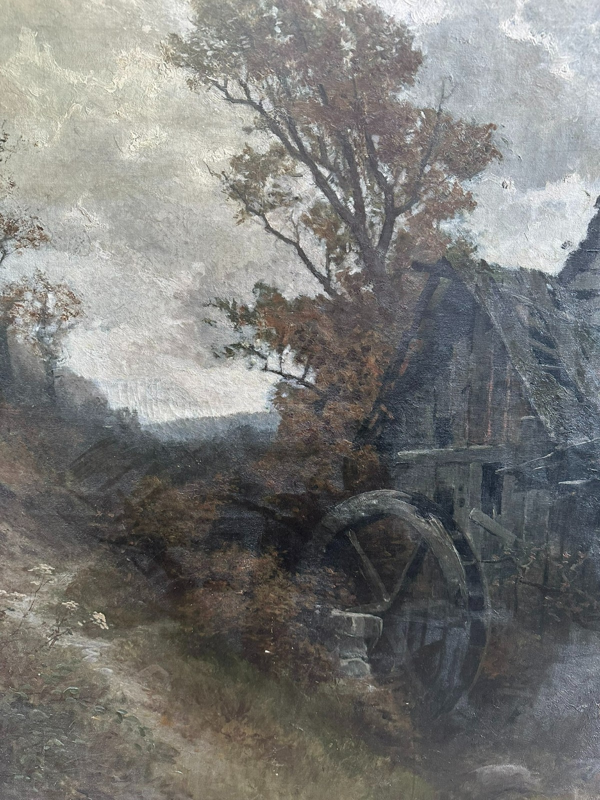 GROSSES ÖLGEMÄLDE Fritz RABENDING (1862-1929) LANDSCHAFT MIT MÜHLE