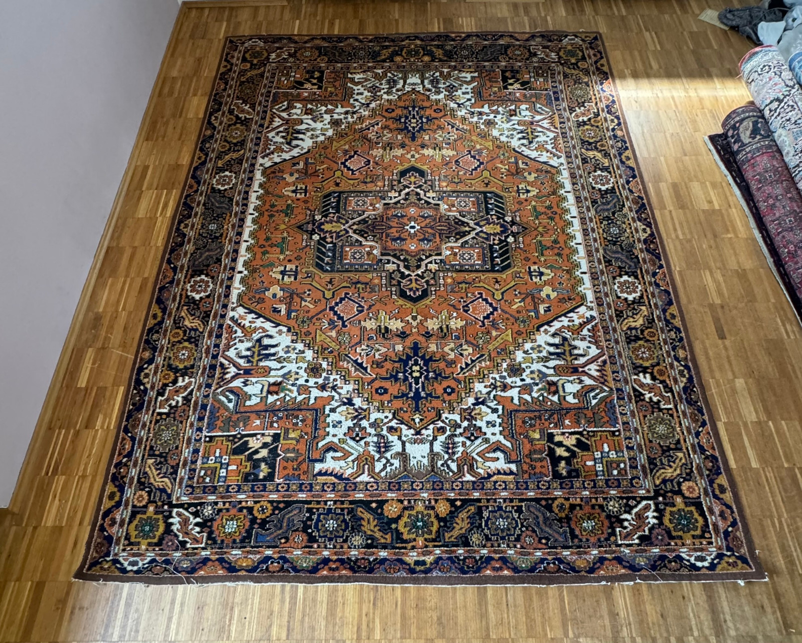 ALTER ORIENTTEPPICH WOLLE TÜRKEI TEPPICH HANDGEKNÜPFT 360x276cm