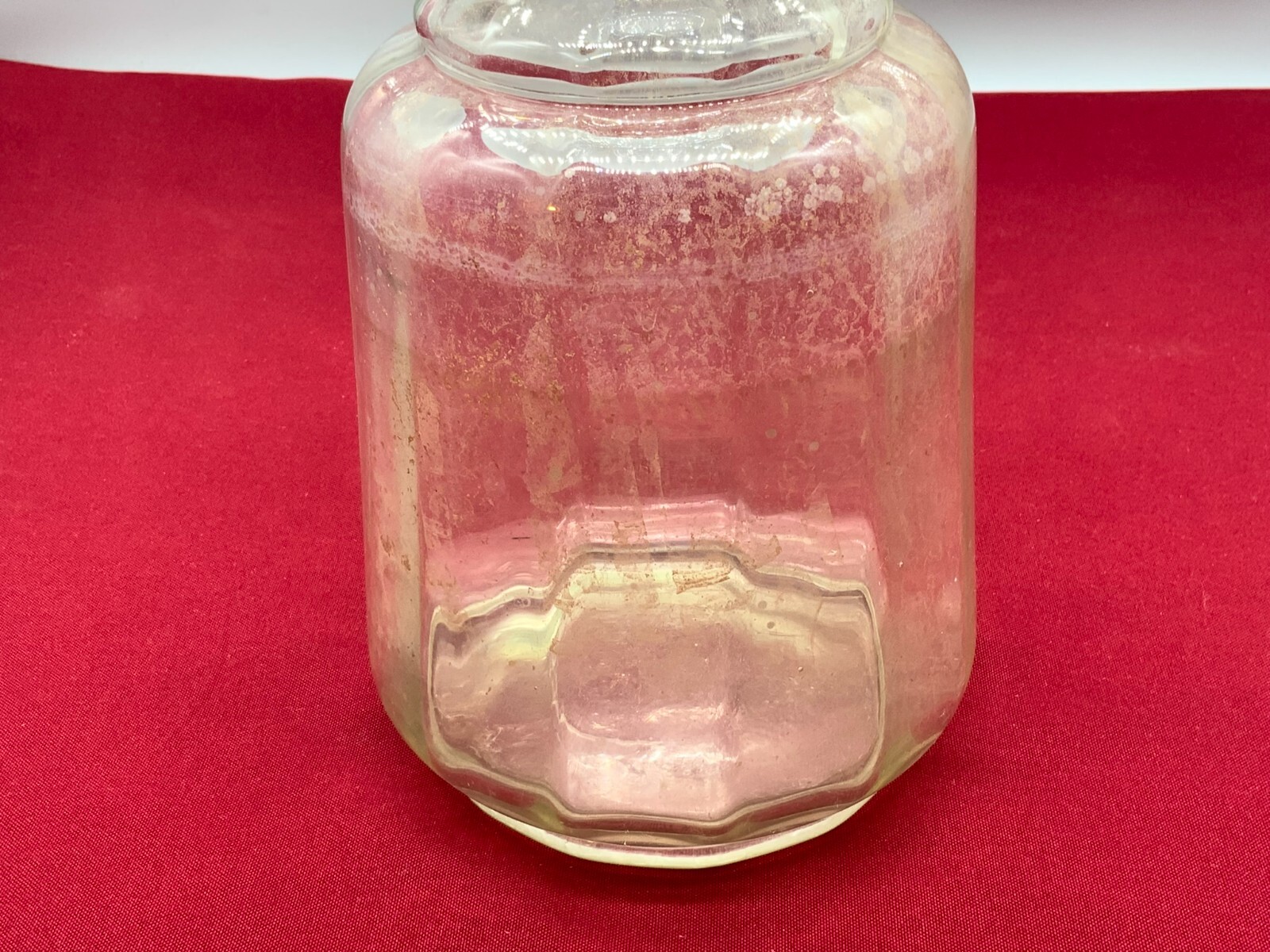 Große antike Flasche aus Glas, mundgeblasen. Ohne Chips, innen Ablagerungen, 2l. – Bild 9