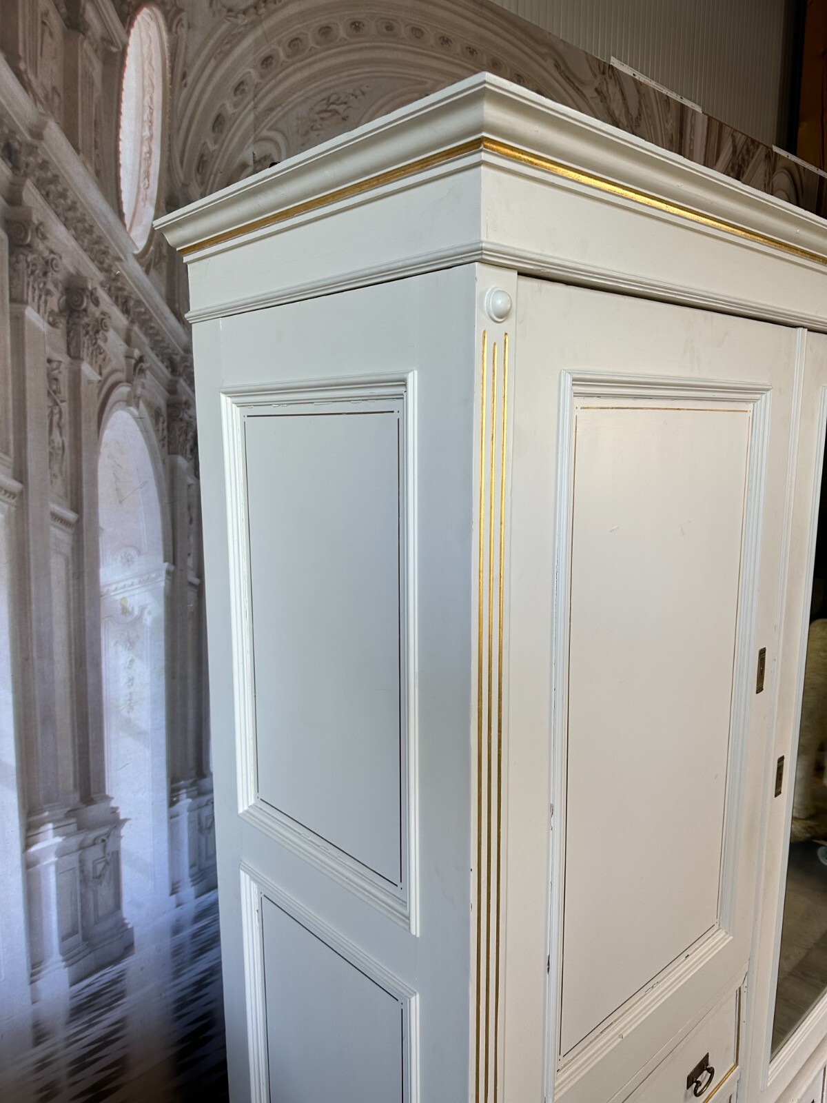 GROSSER ANTIKER KLEIDERSCHRANK SCHRANK UM 1920 LOUIS SEIZE STIL HOLZ – Bild 12