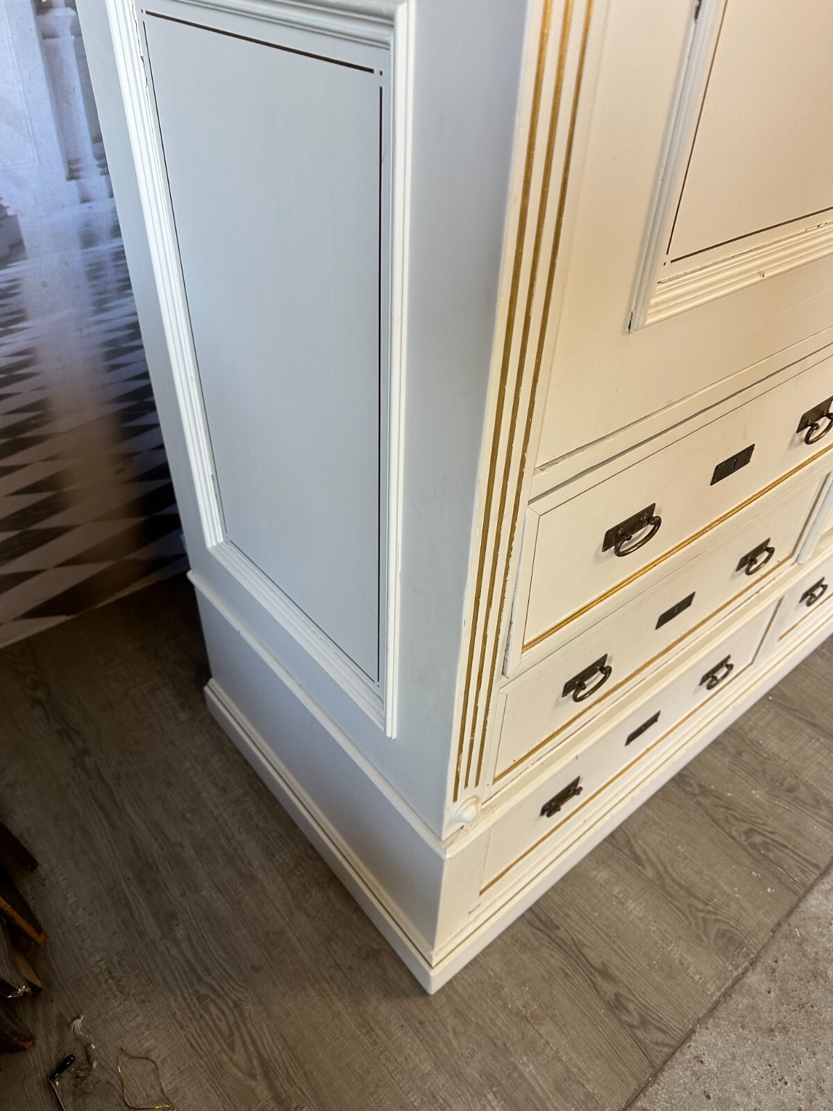 GROSSER ANTIKER KLEIDERSCHRANK SCHRANK UM 1920 LOUIS SEIZE STIL HOLZ – Bild 13