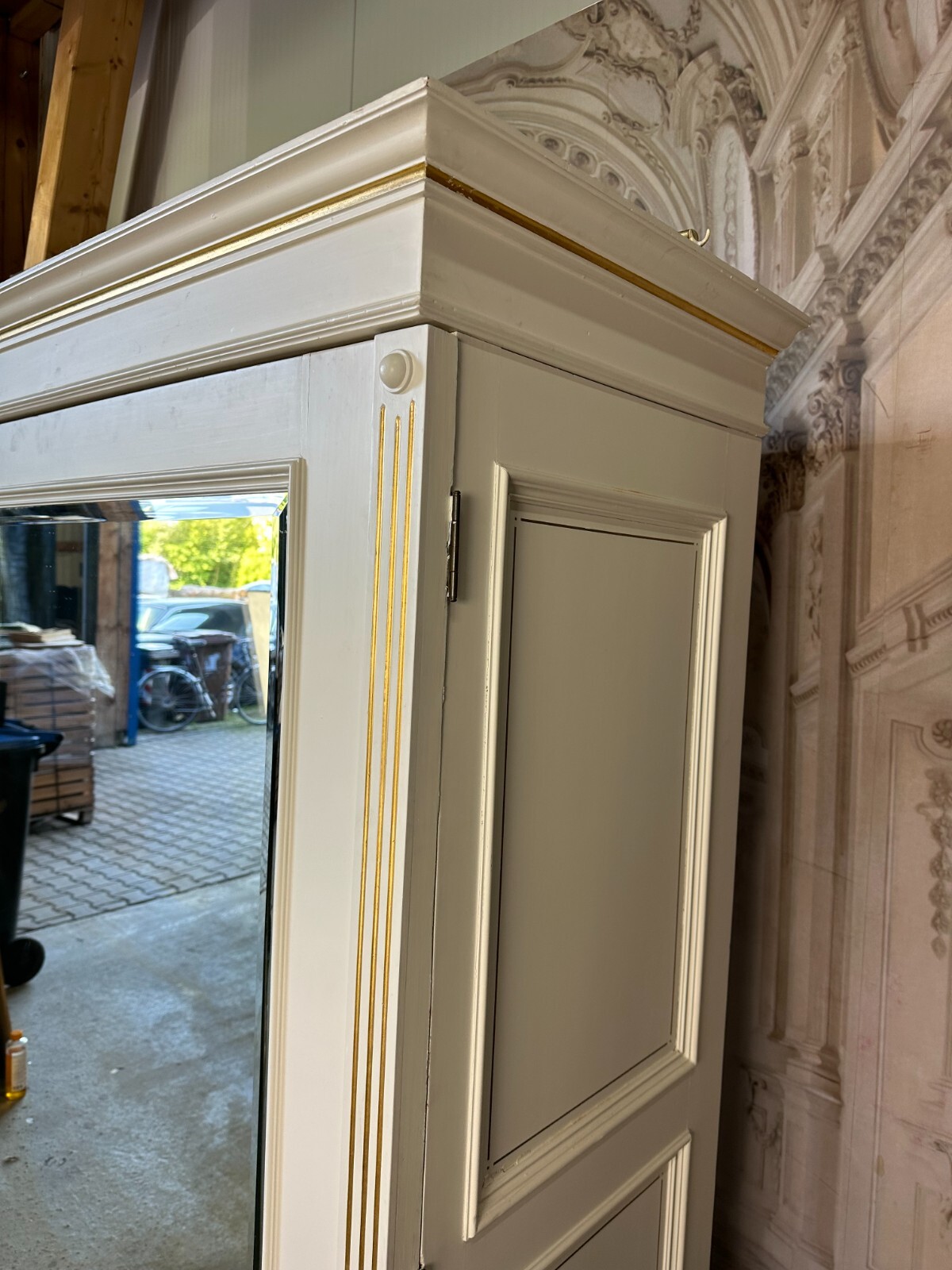 GROSSER ANTIKER KLEIDERSCHRANK SCHRANK UM 1920 LOUIS SEIZE STIL HOLZ – Bild 16