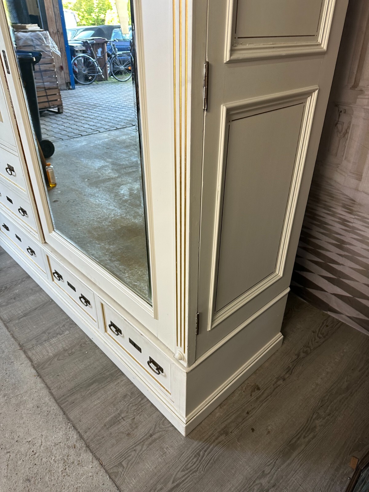 GROSSER ANTIKER KLEIDERSCHRANK SCHRANK UM 1920 LOUIS SEIZE STIL HOLZ – Bild 17