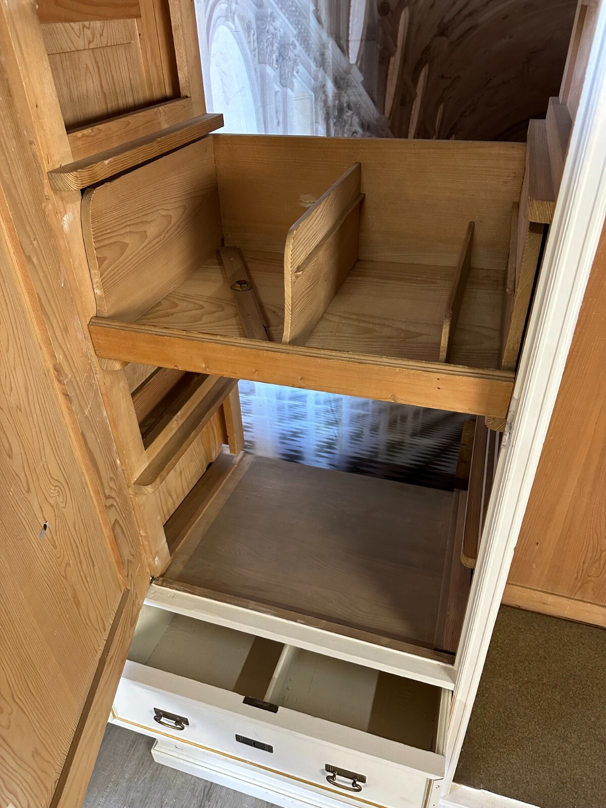 GROSSER ANTIKER KLEIDERSCHRANK SCHRANK UM 1920 LOUIS SEIZE STIL HOLZ – Bild 19