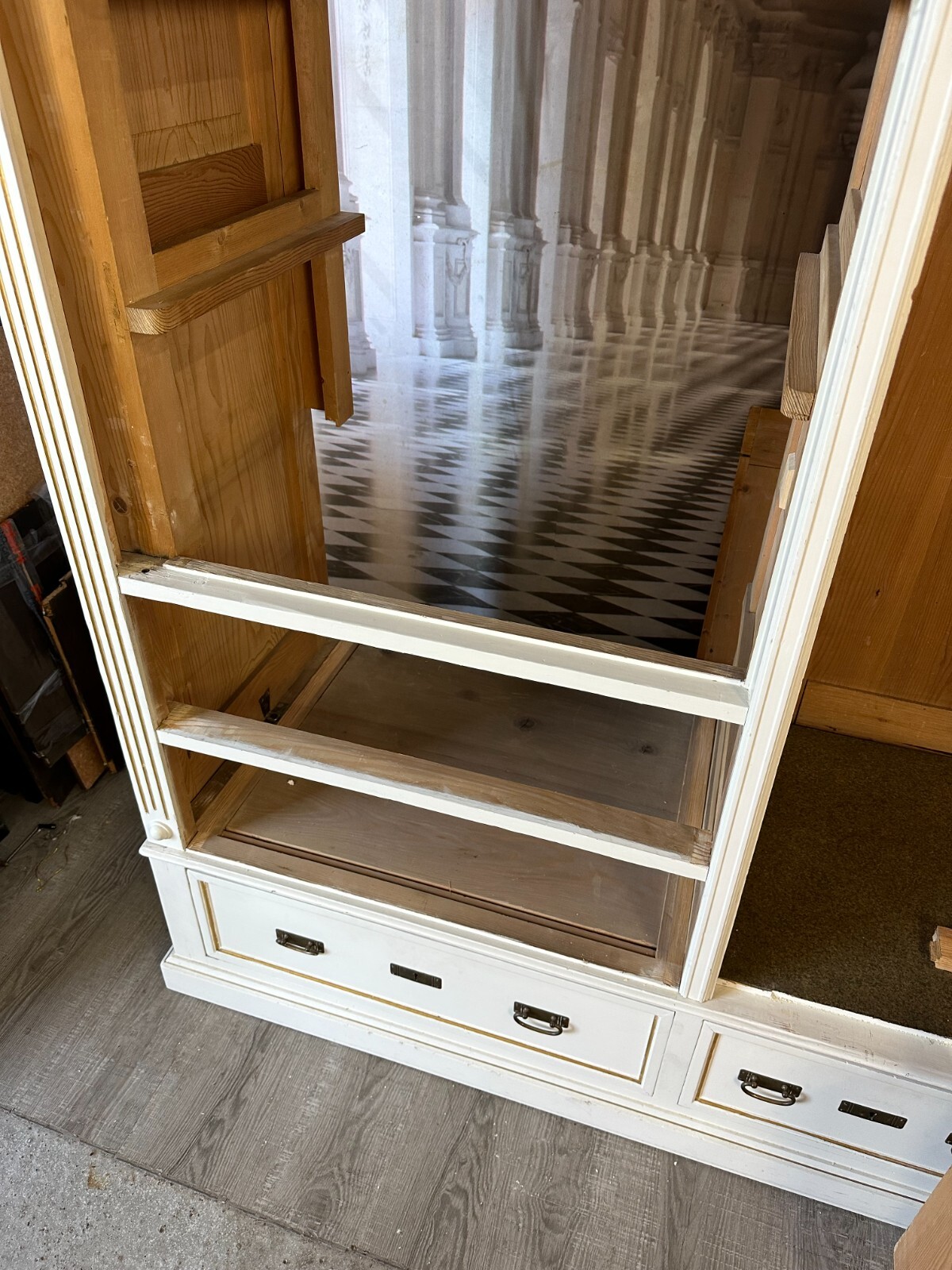 GROSSER ANTIKER KLEIDERSCHRANK SCHRANK UM 1920 LOUIS SEIZE STIL HOLZ – Bild 24