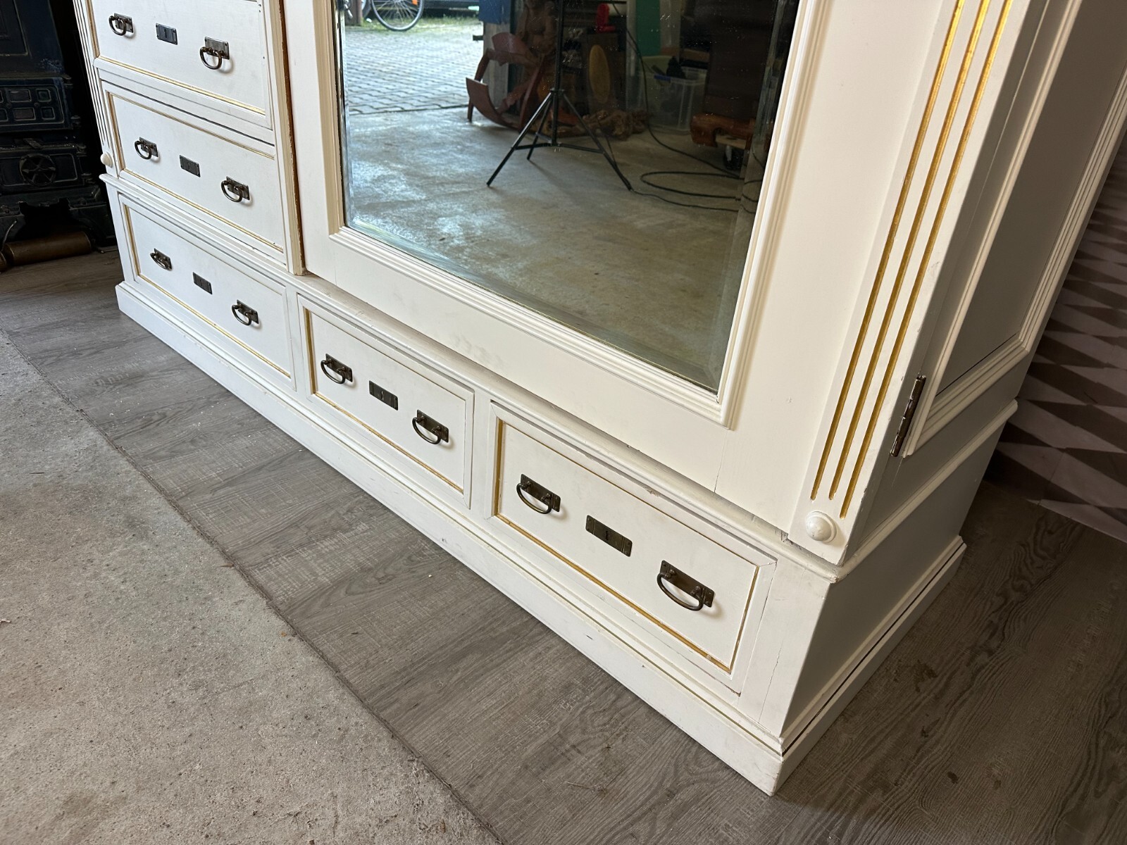 GROSSER ANTIKER KLEIDERSCHRANK SCHRANK UM 1920 LOUIS SEIZE STIL HOLZ – Bild 6