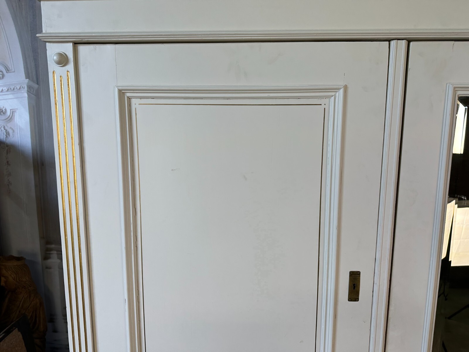 GROSSER ANTIKER KLEIDERSCHRANK SCHRANK UM 1920 LOUIS SEIZE STIL HOLZ – Bild 8