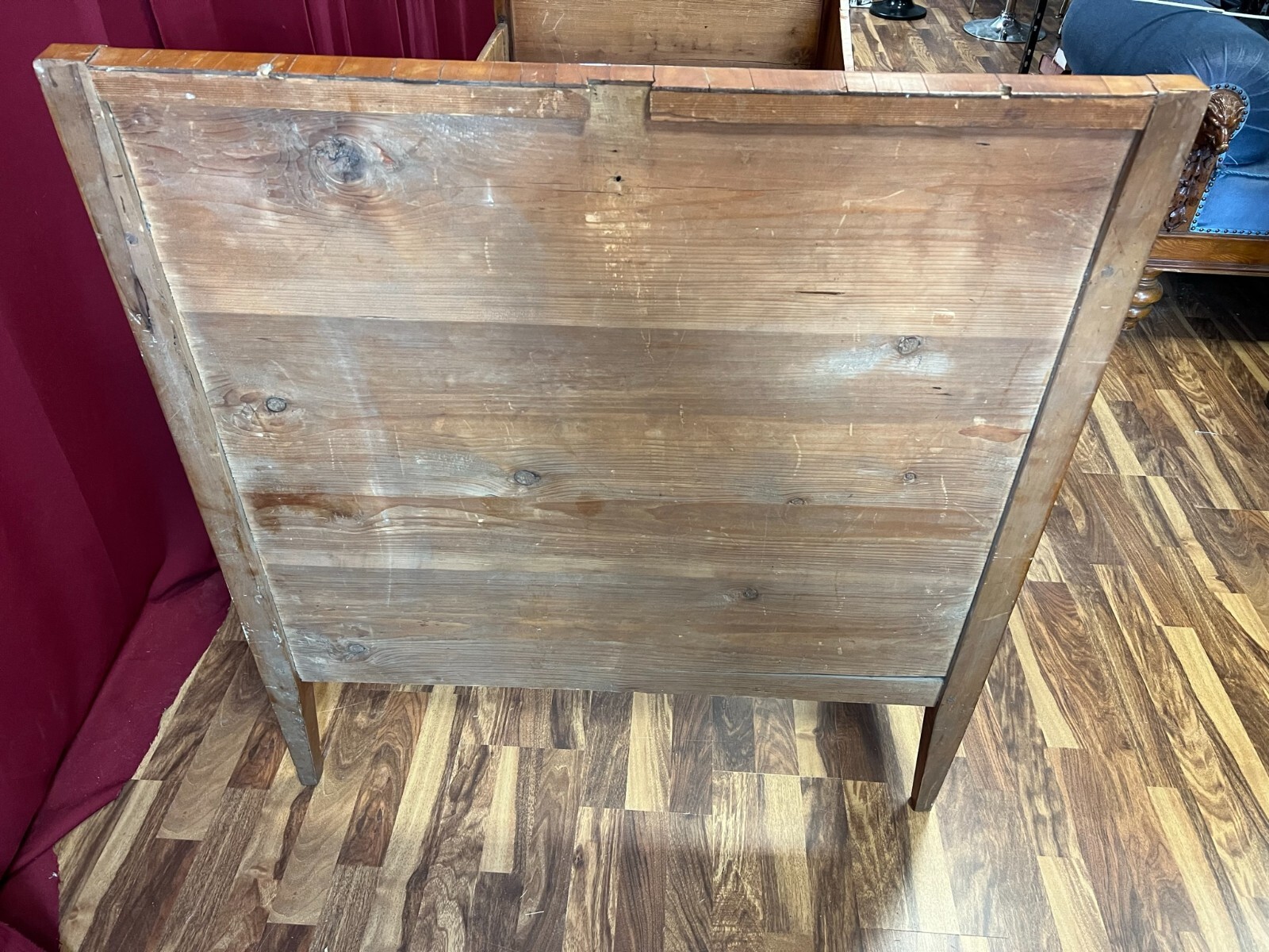 BIEDERMEIER BETTGESTELL ANTIK 19 TES JH NUSSBAUM FURNIER AMORETTEN BETT GESTELL – Bild 3