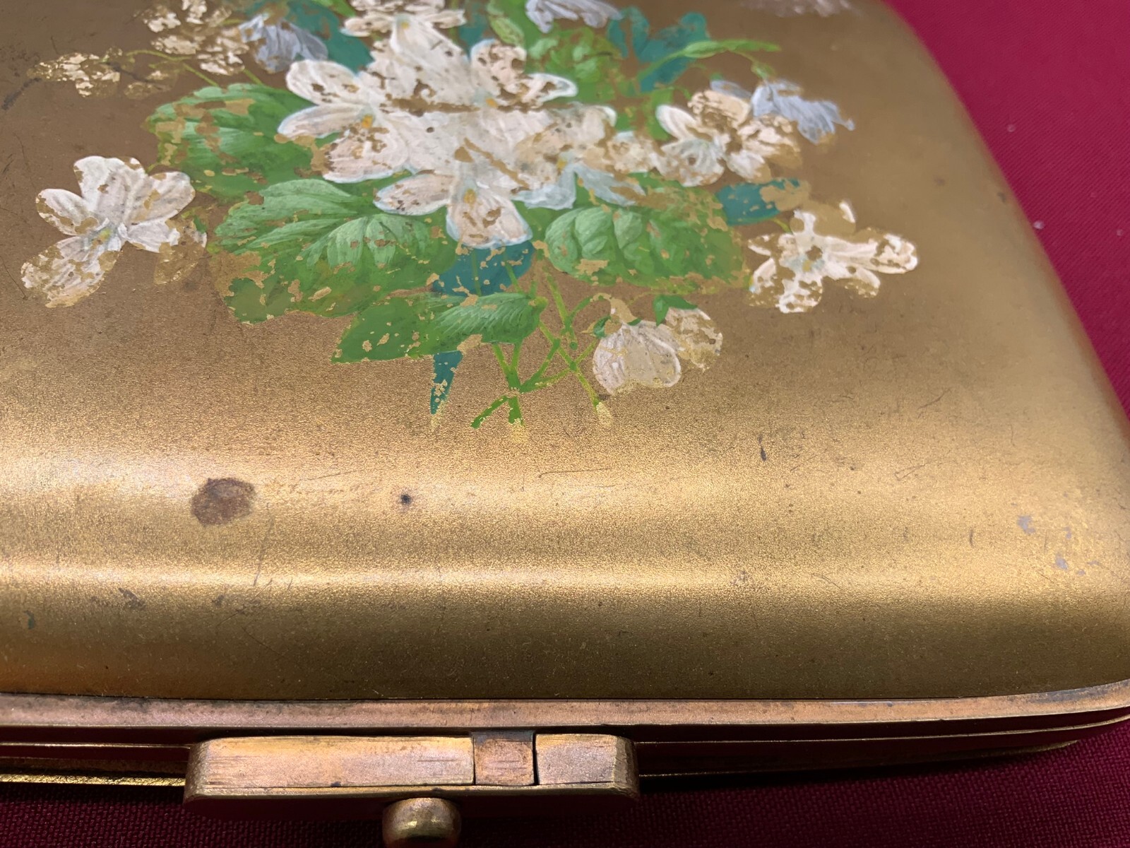 ANTIKE JUGENDSTIL DOSE MESSING HANDBEMALT – Bild 10