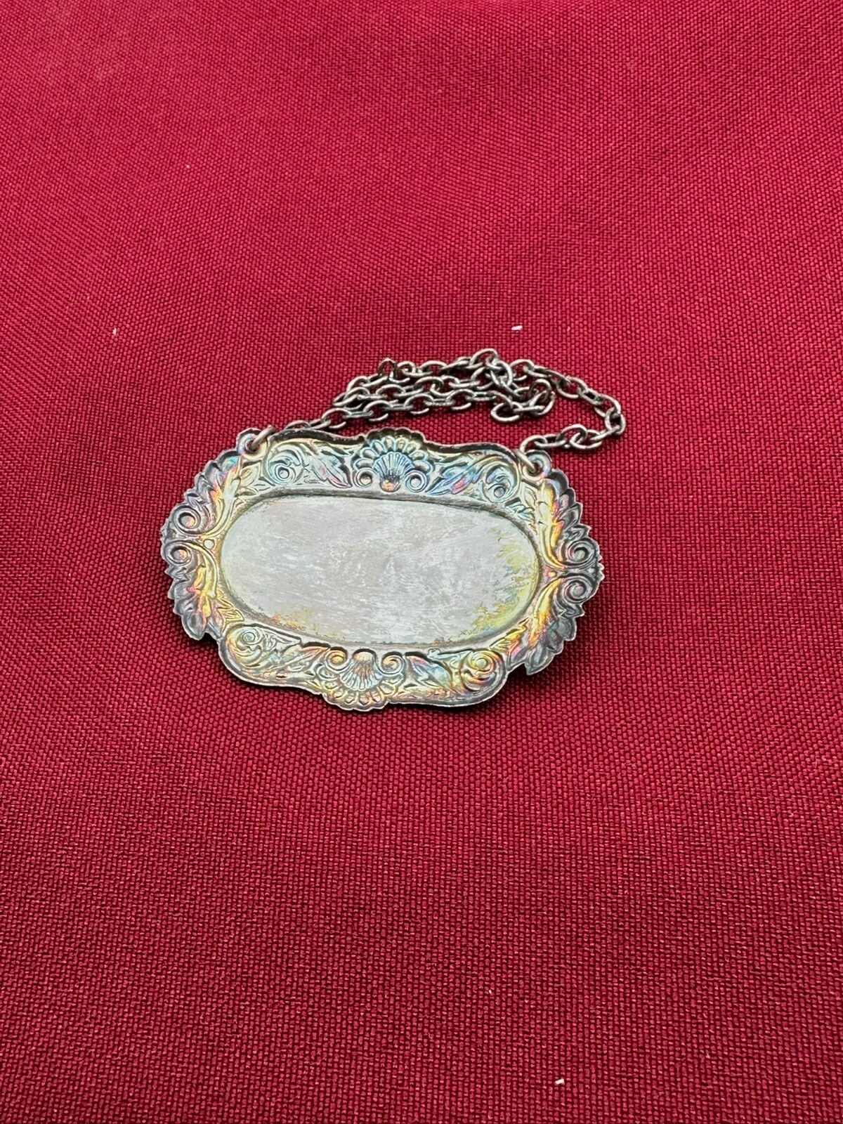 VINTAGE KARAFFE KRISTALLGLAS GLAS STERLING SILBER MONTUR UND PLAKETTE – Bild 11