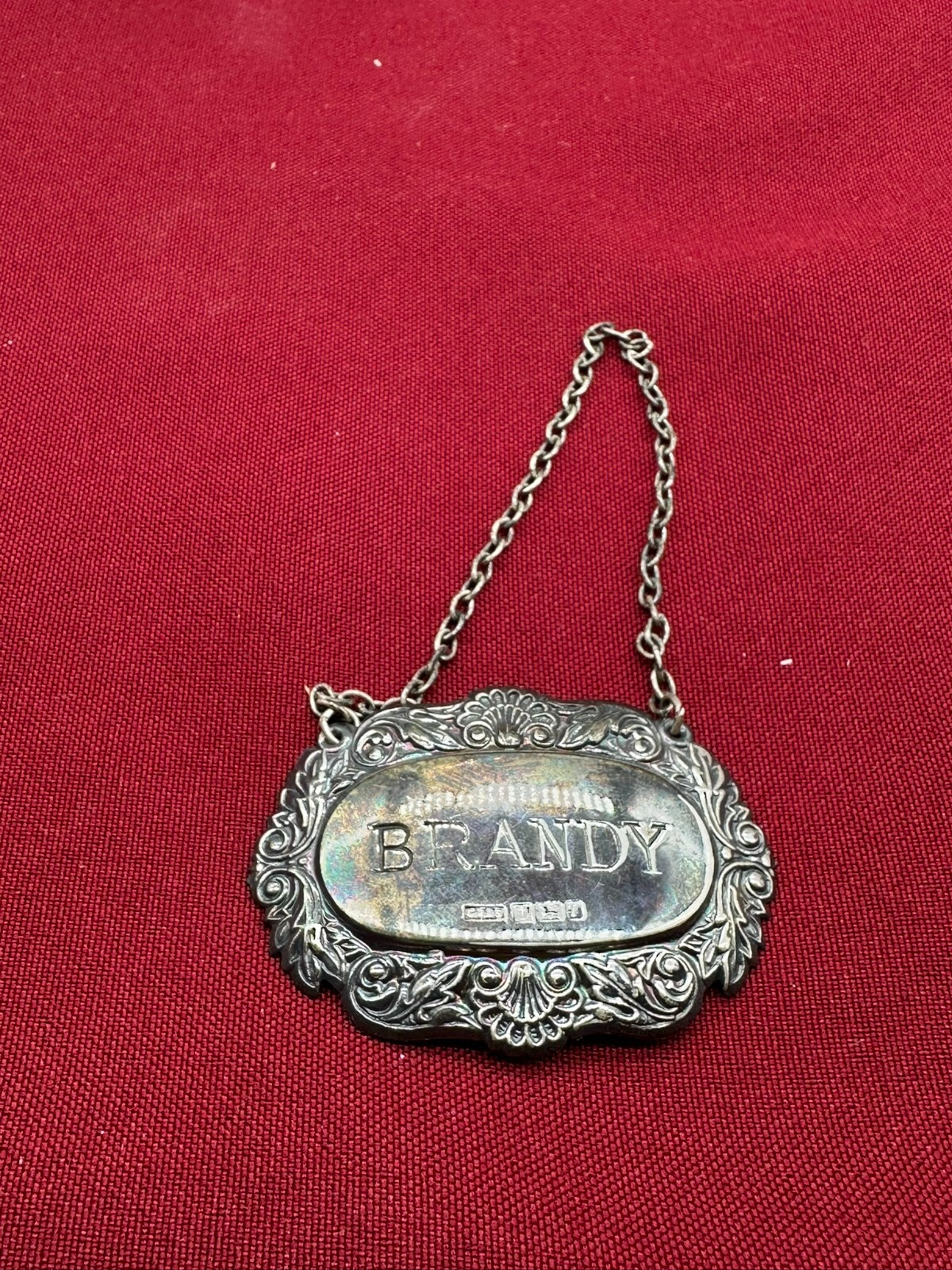 VINTAGE KARAFFE KRISTALLGLAS GLAS STERLING SILBER MONTUR UND PLAKETTE – Bild 9