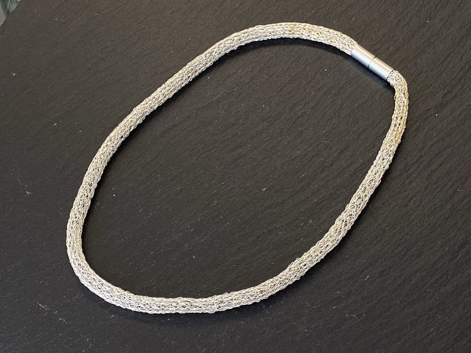 RÖHRENKETTE KETTE ROHRKETTE MODEKETTE 925 STERLING SILBER MESH OPTIK – Bild 3