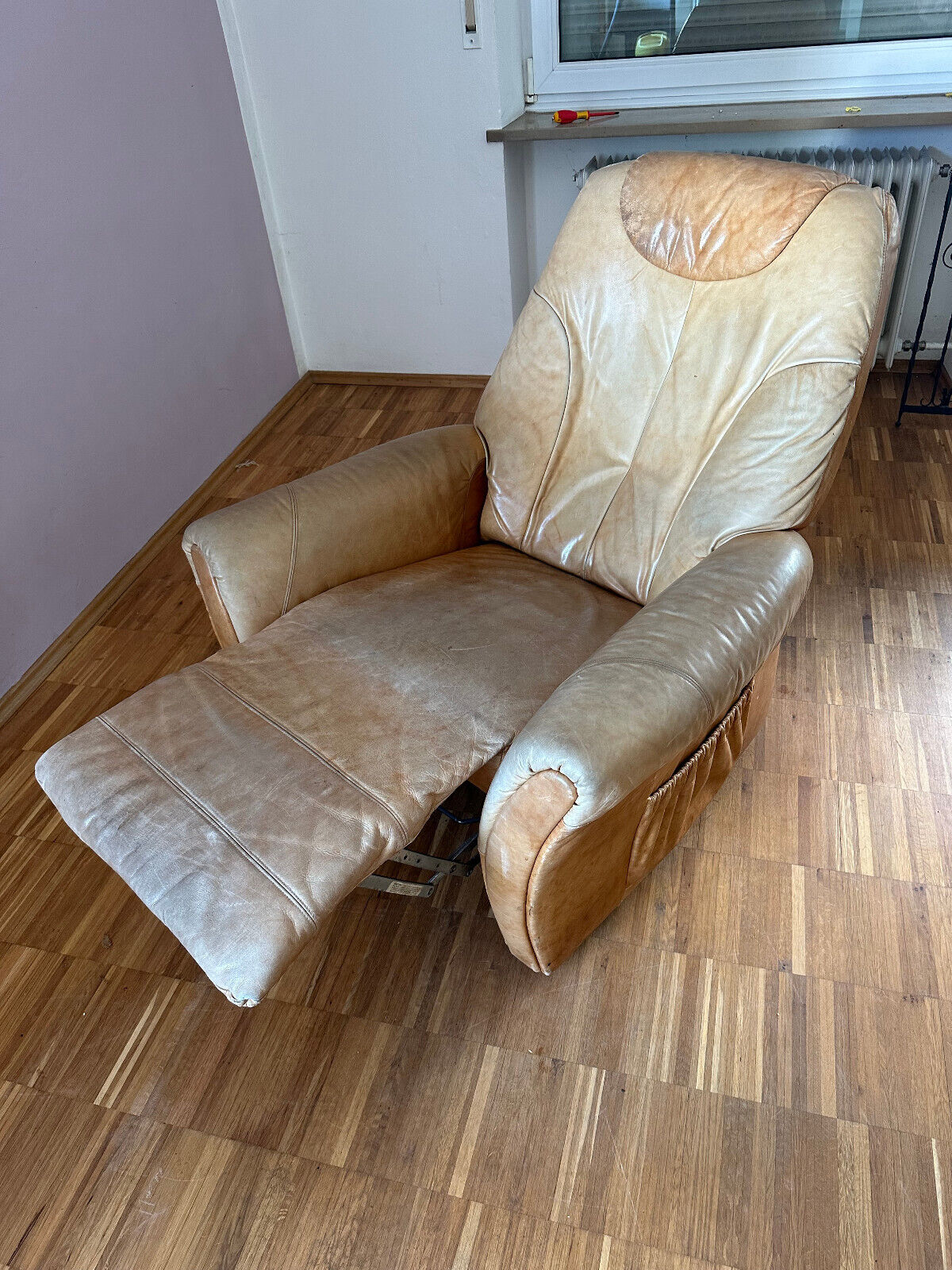 HIMOLA RELAX SESSEL LEDER MECHANISCH VINTAGE SESSEL – Bild 16