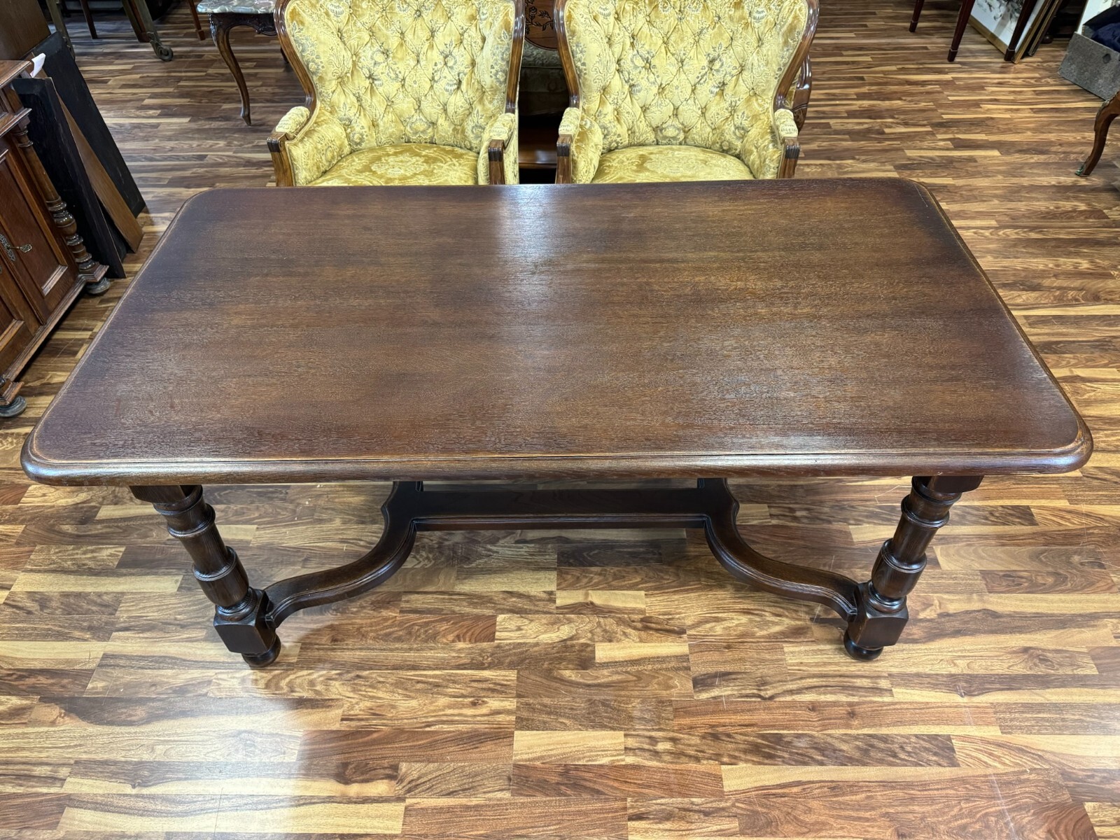 LANDHAUS ESSTISCH ALTER TISCH AUS EICHE MASSIV GEARBEITET 160x86cm – Bild 3