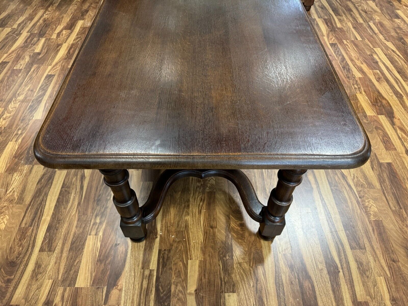 LANDHAUS ESSTISCH ALTER TISCH AUS EICHE MASSIV GEARBEITET 160x86cm – Bild 10