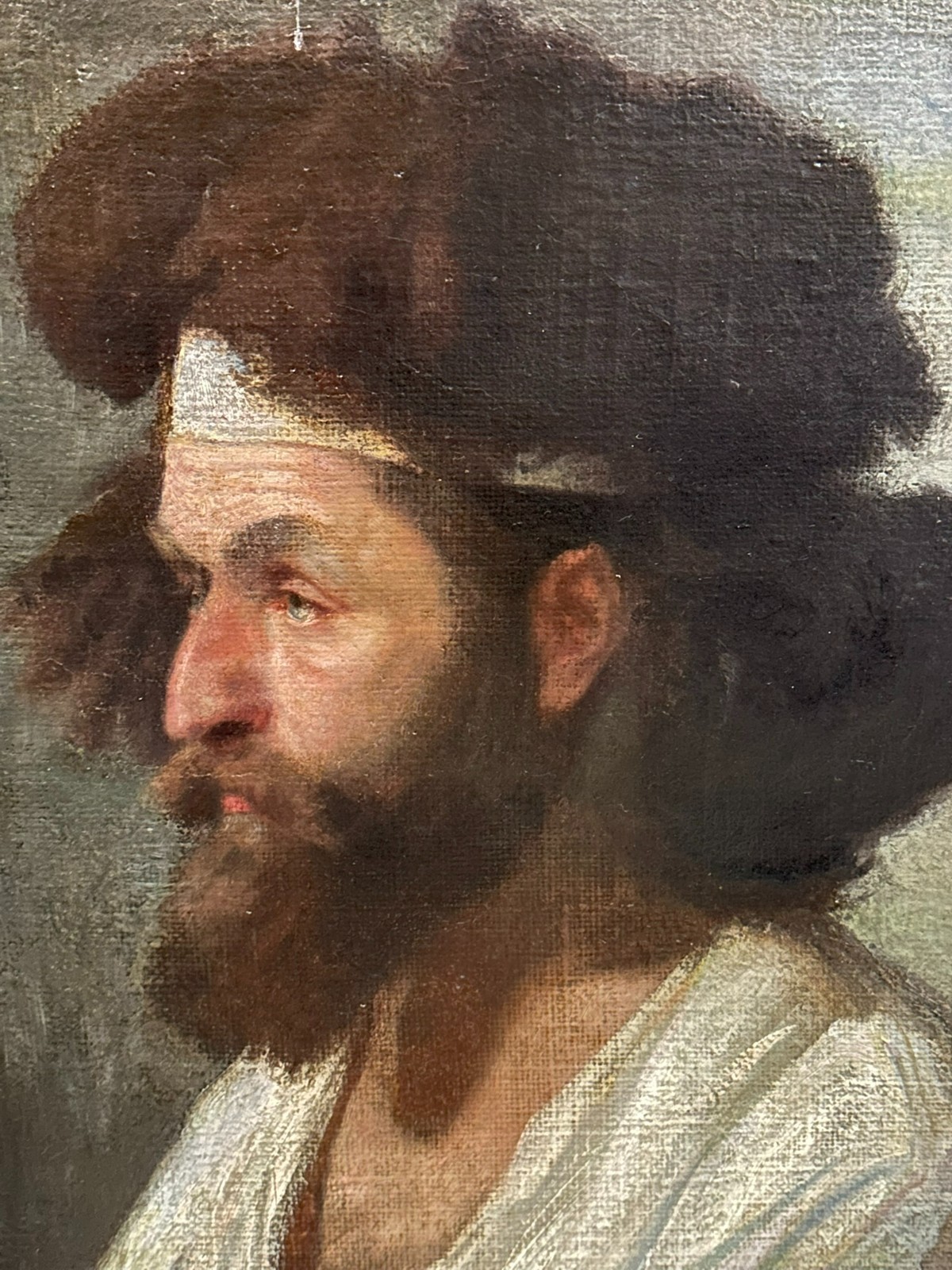89x119cm GROSSES ÖLGEMÄLDE HERAUSRAGENDES BILDNIS EINES MANNES PORTRAIT MANN – Bild 4