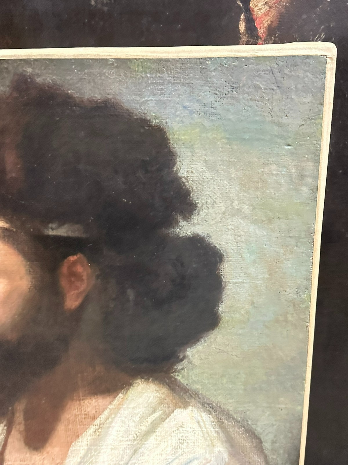 89x119cm GROSSES ÖLGEMÄLDE HERAUSRAGENDES BILDNIS EINES MANNES PORTRAIT MANN – Bild 9