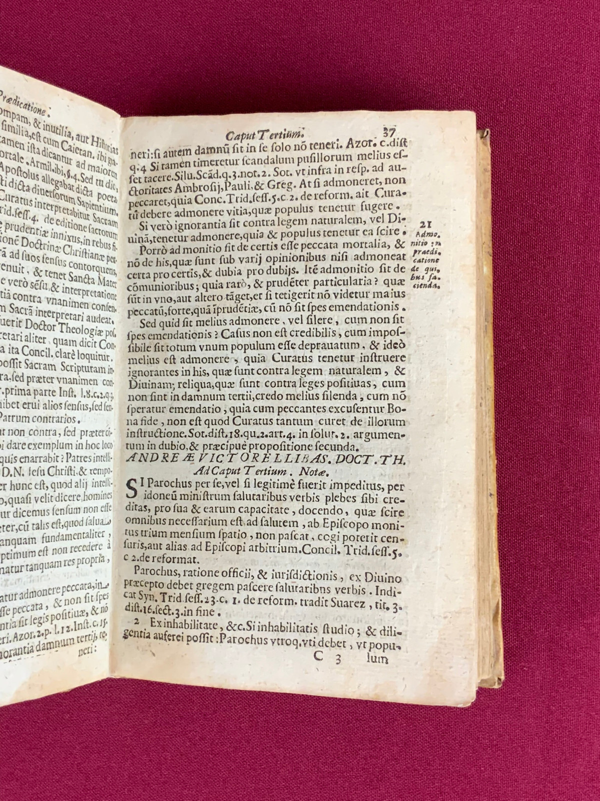 Antikes Buch von 1676 auf Latein De Officio Cvrati – Bild 5