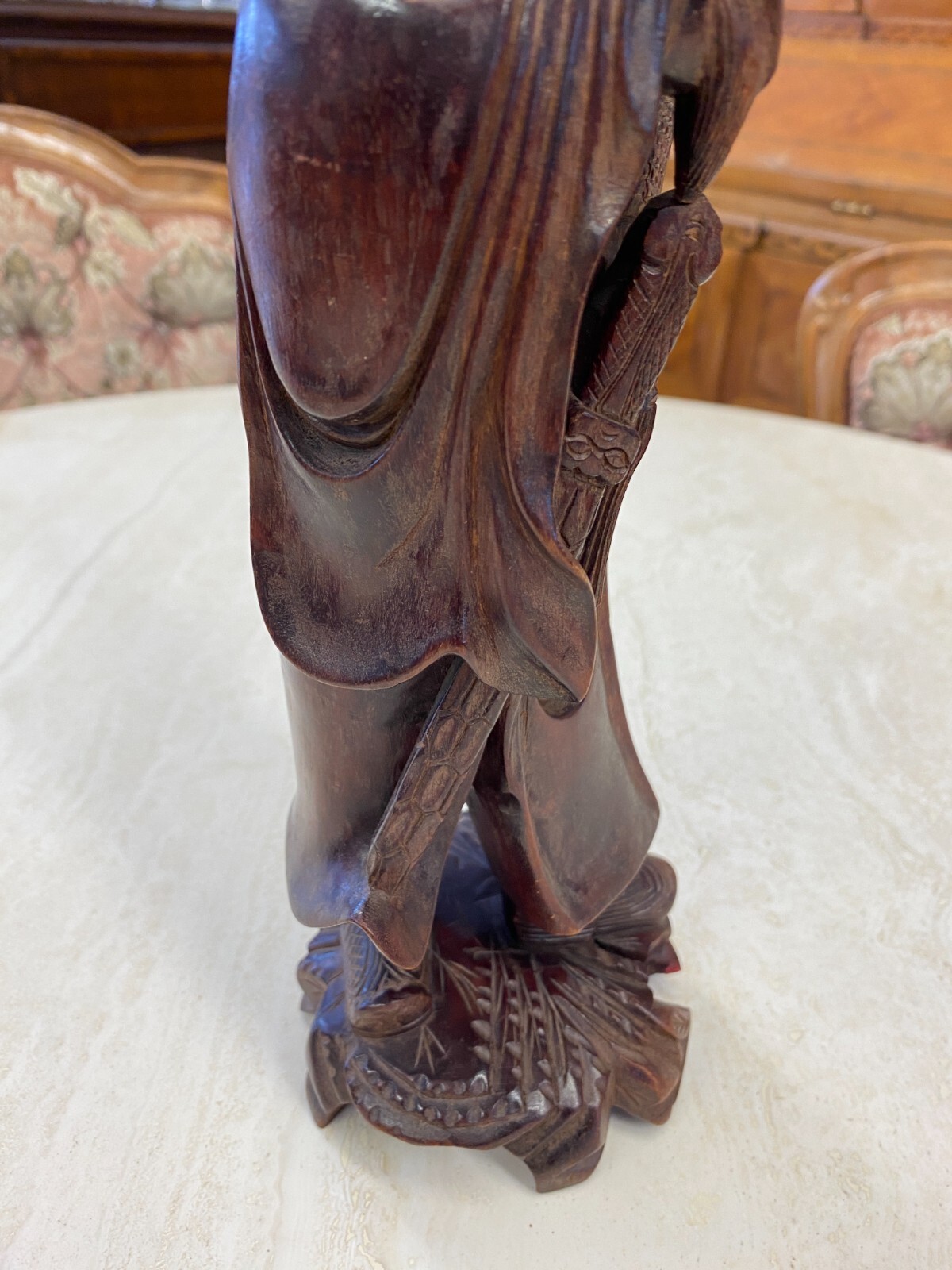 CHINA SKULPTUR AUS HOLZ GELEHRTER 30cm HOCH – Bild 12