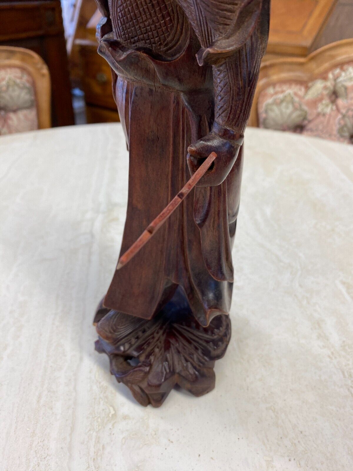 CHINA SKULPTUR AUS HOLZ GELEHRTER 30cm HOCH – Bild 16