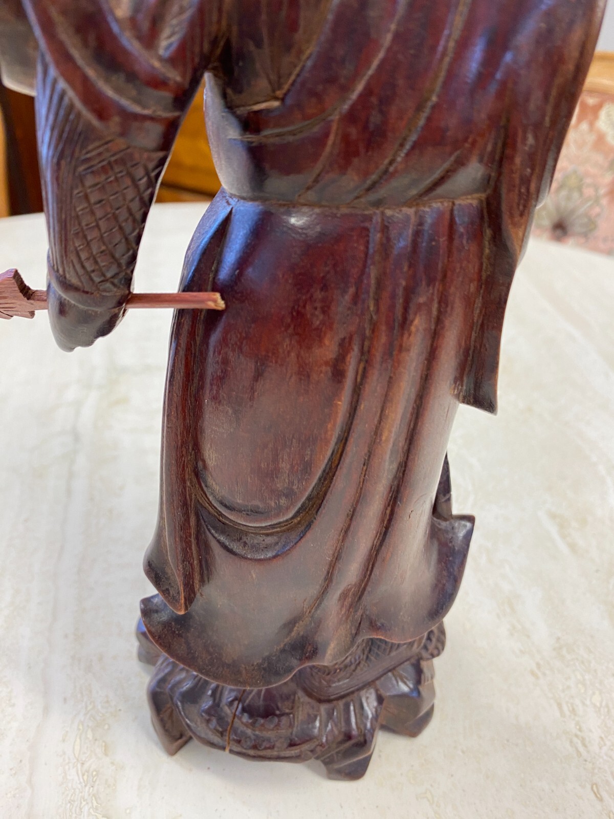 CHINA SKULPTUR AUS HOLZ GELEHRTER 30cm HOCH – Bild 19