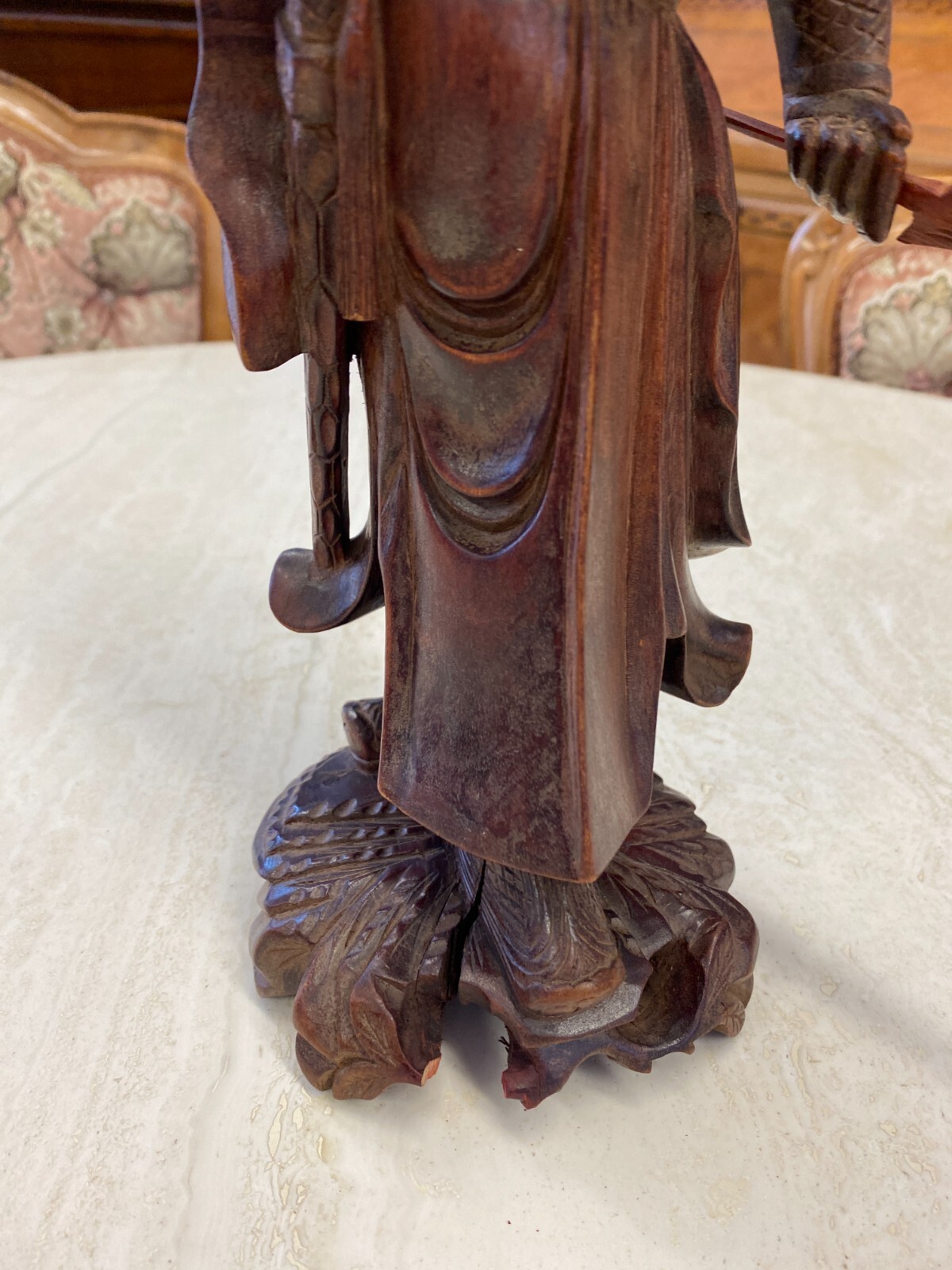 CHINA SKULPTUR AUS HOLZ GELEHRTER 30cm HOCH – Bild 7