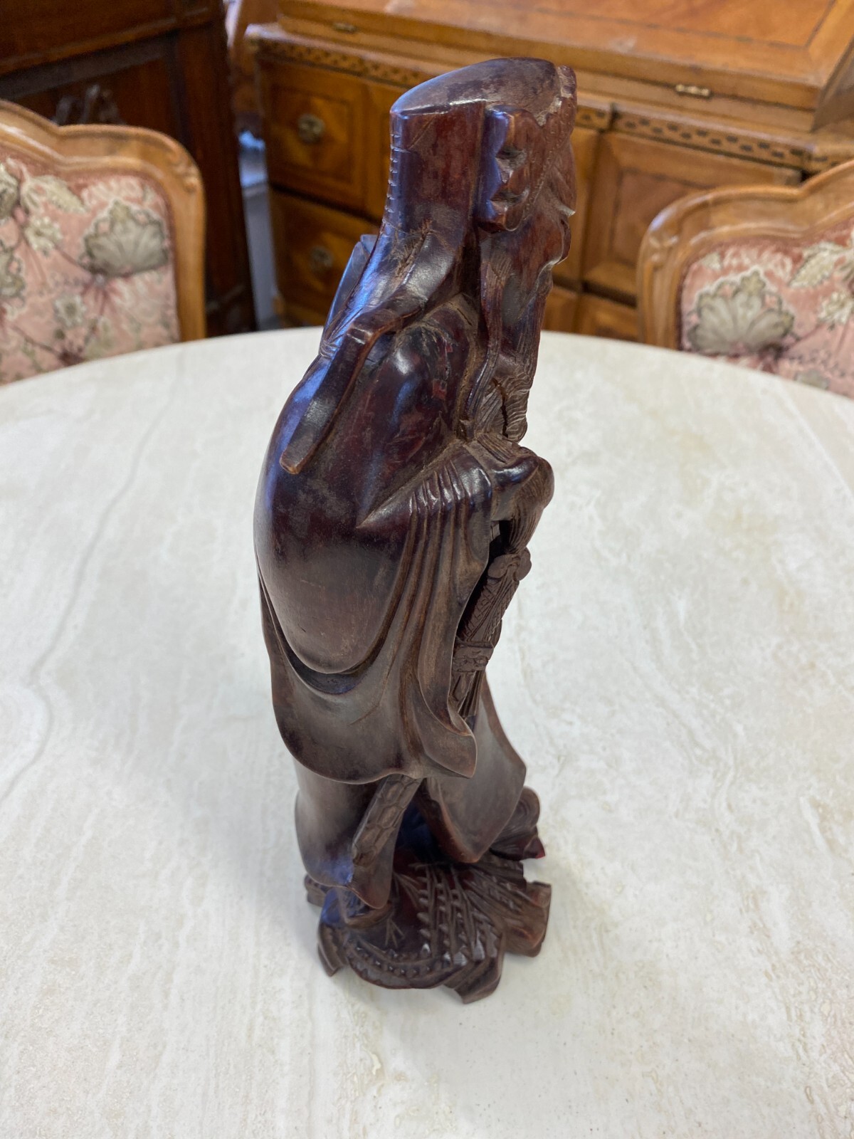 CHINA SKULPTUR AUS HOLZ GELEHRTER 30cm HOCH – Bild 10