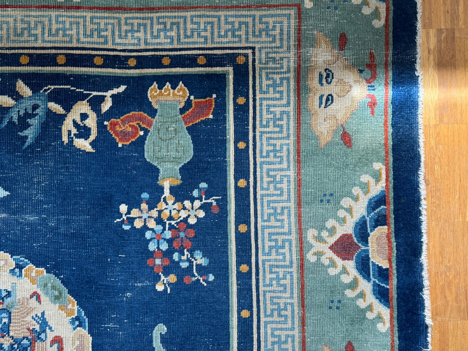 ANTIKER ORIENTTEPPICH WOLLE CHINESISCHER TEPPICH HANDGEKNÜPFT CHINA 350x273cm – Bild 19