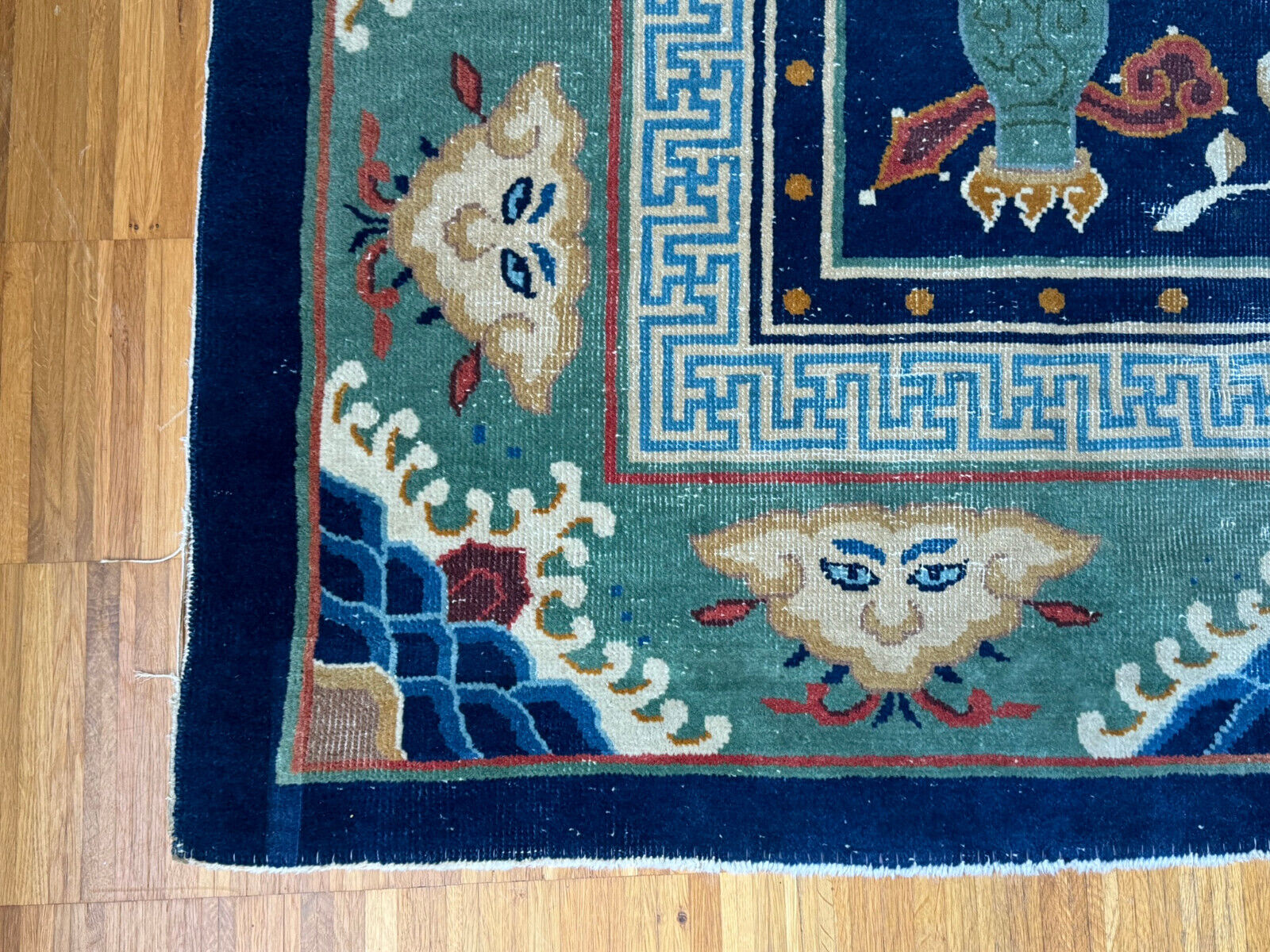 ANTIKER ORIENTTEPPICH WOLLE CHINESISCHER TEPPICH HANDGEKNÜPFT CHINA 350x273cm – Bild 3