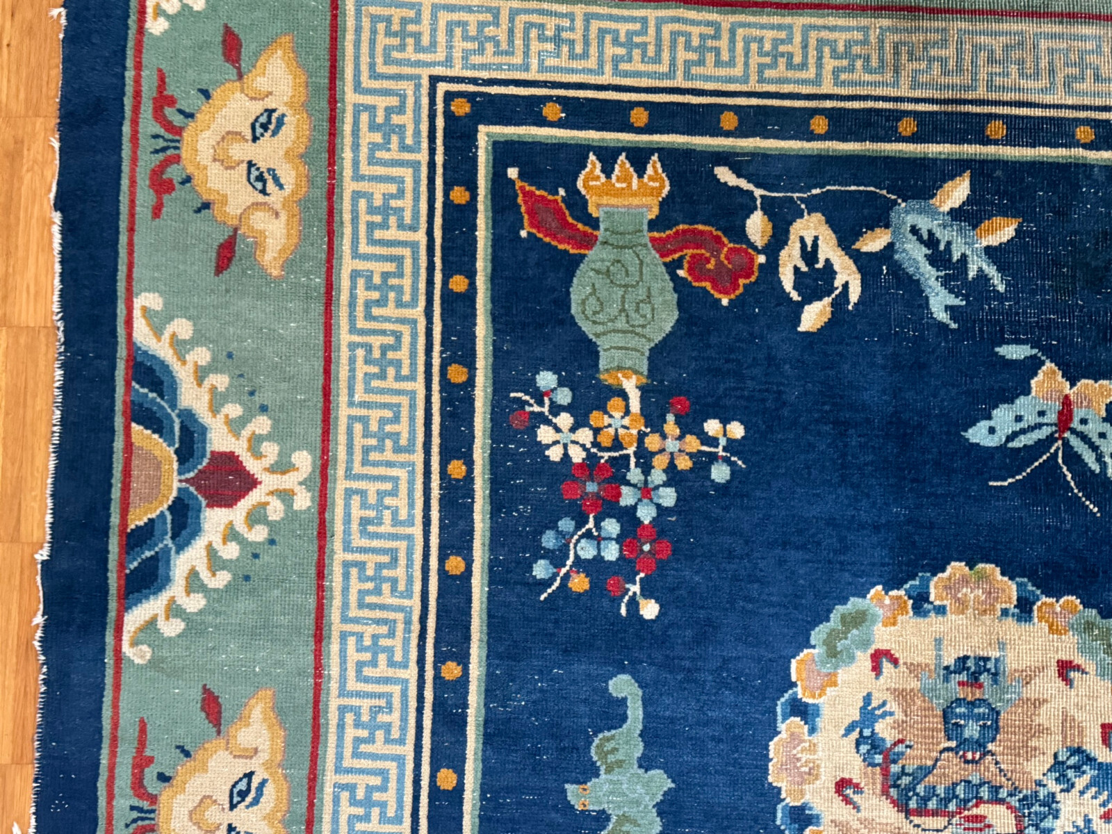 ANTIKER ORIENTTEPPICH WOLLE CHINESISCHER TEPPICH HANDGEKNÜPFT CHINA 350x273cm – Bild 21