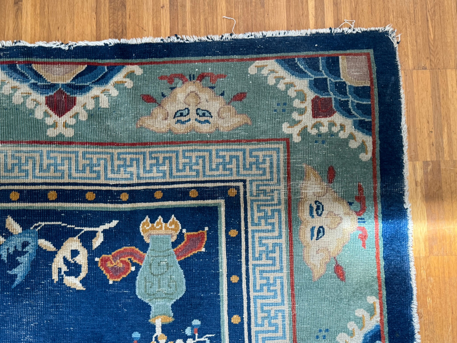 ANTIKER ORIENTTEPPICH WOLLE CHINESISCHER TEPPICH HANDGEKNÜPFT CHINA 350x273cm – Bild 24