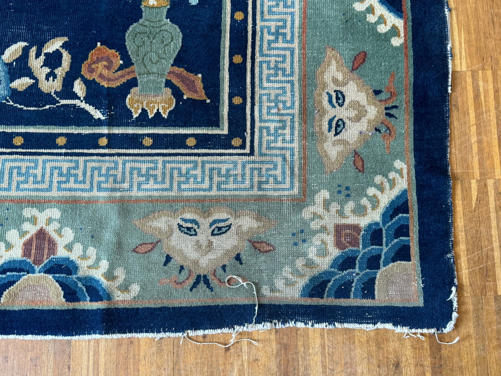 ANTIKER ORIENTTEPPICH WOLLE CHINESISCHER TEPPICH HANDGEKNÜPFT CHINA 350x273cm – Bild 6