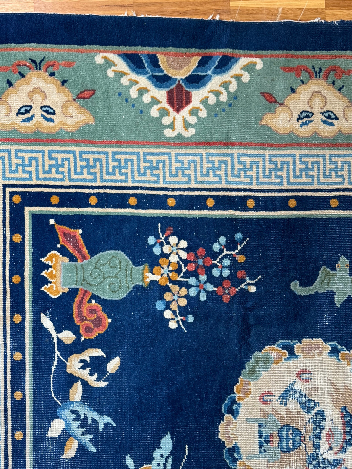 ANTIKER ORIENTTEPPICH WOLLE CHINESISCHER TEPPICH HANDGEKNÜPFT CHINA 350x273cm – Bild 9
