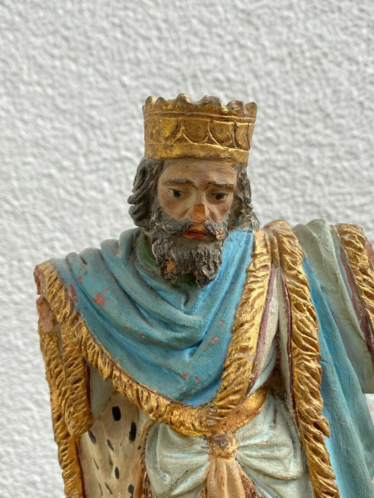 NEAPOLITANISCHE BAROCK FIGUR KÖNIG AUS TERRAKOTTA 18 TES JHDT ITALIEN NAPOLI – Bild 3