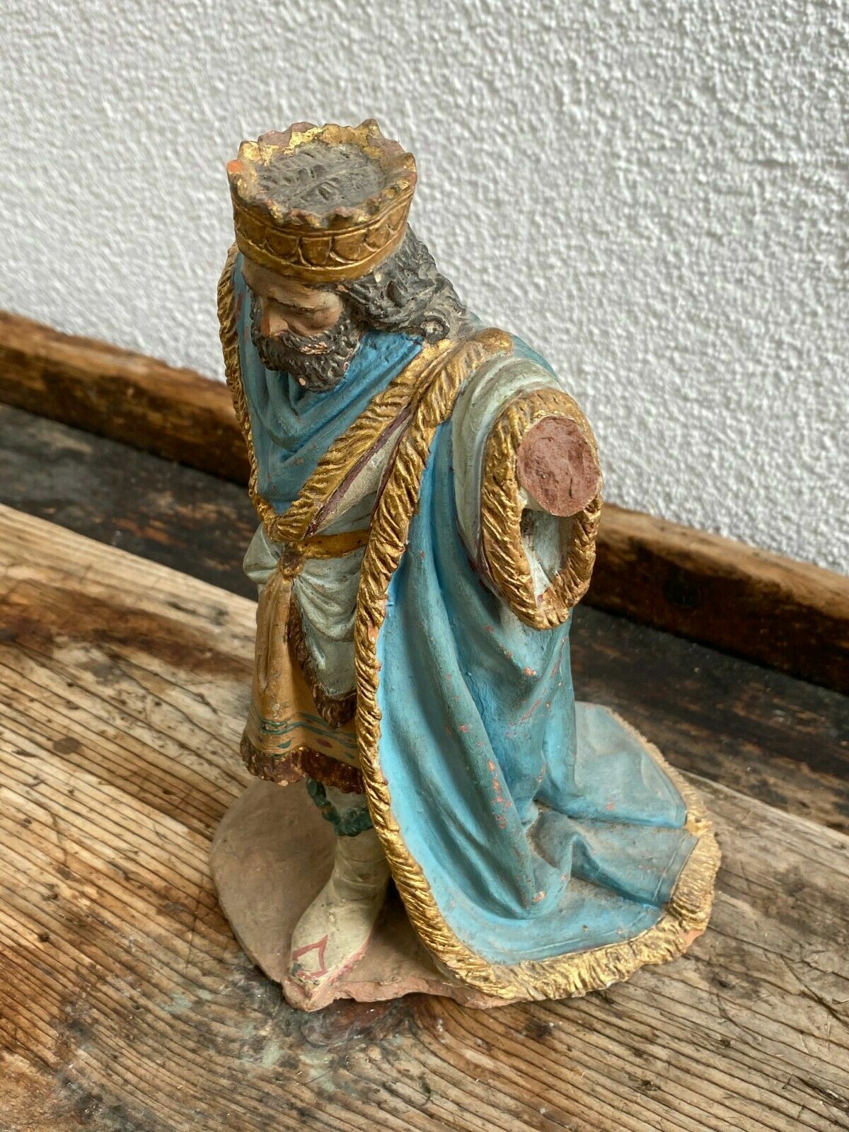 NEAPOLITANISCHE BAROCK FIGUR KÖNIG AUS TERRAKOTTA 18 TES JHDT ITALIEN NAPOLI – Bild 7