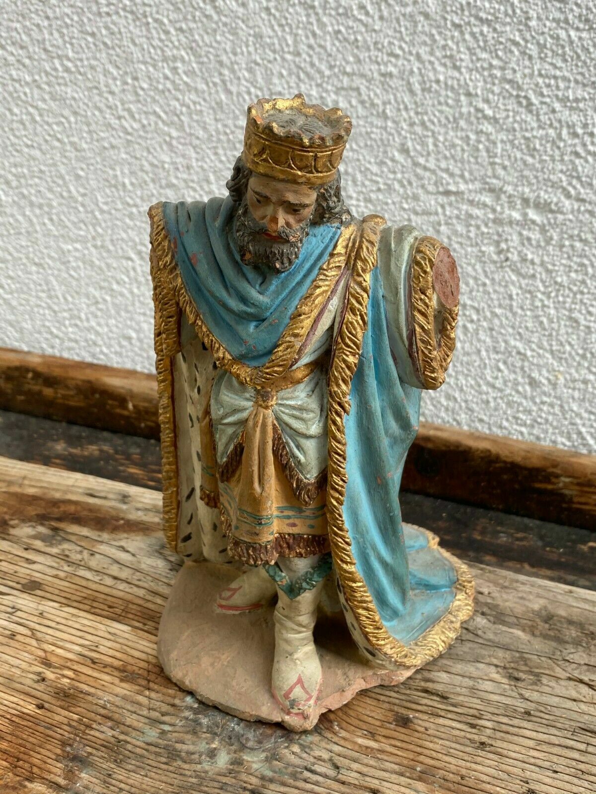 NEAPOLITANISCHE BAROCK FIGUR KÖNIG AUS TERRAKOTTA 18 TES JHDT ITALIEN NAPOLI – Bild 8