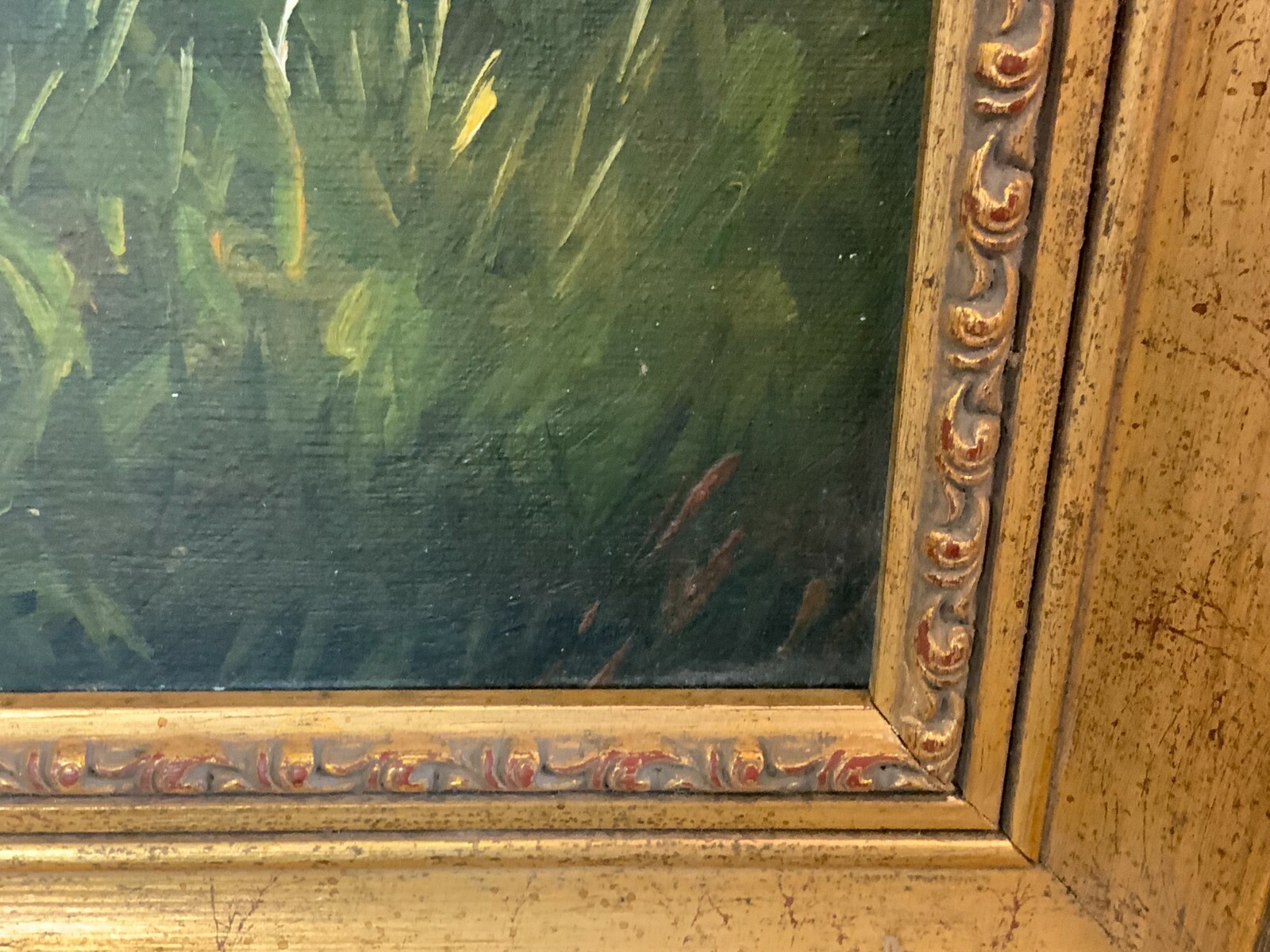 ÖL GEMÄLDE GERAHMT GALANTE DAMEN IM WALD  73x63cm – Bild 11