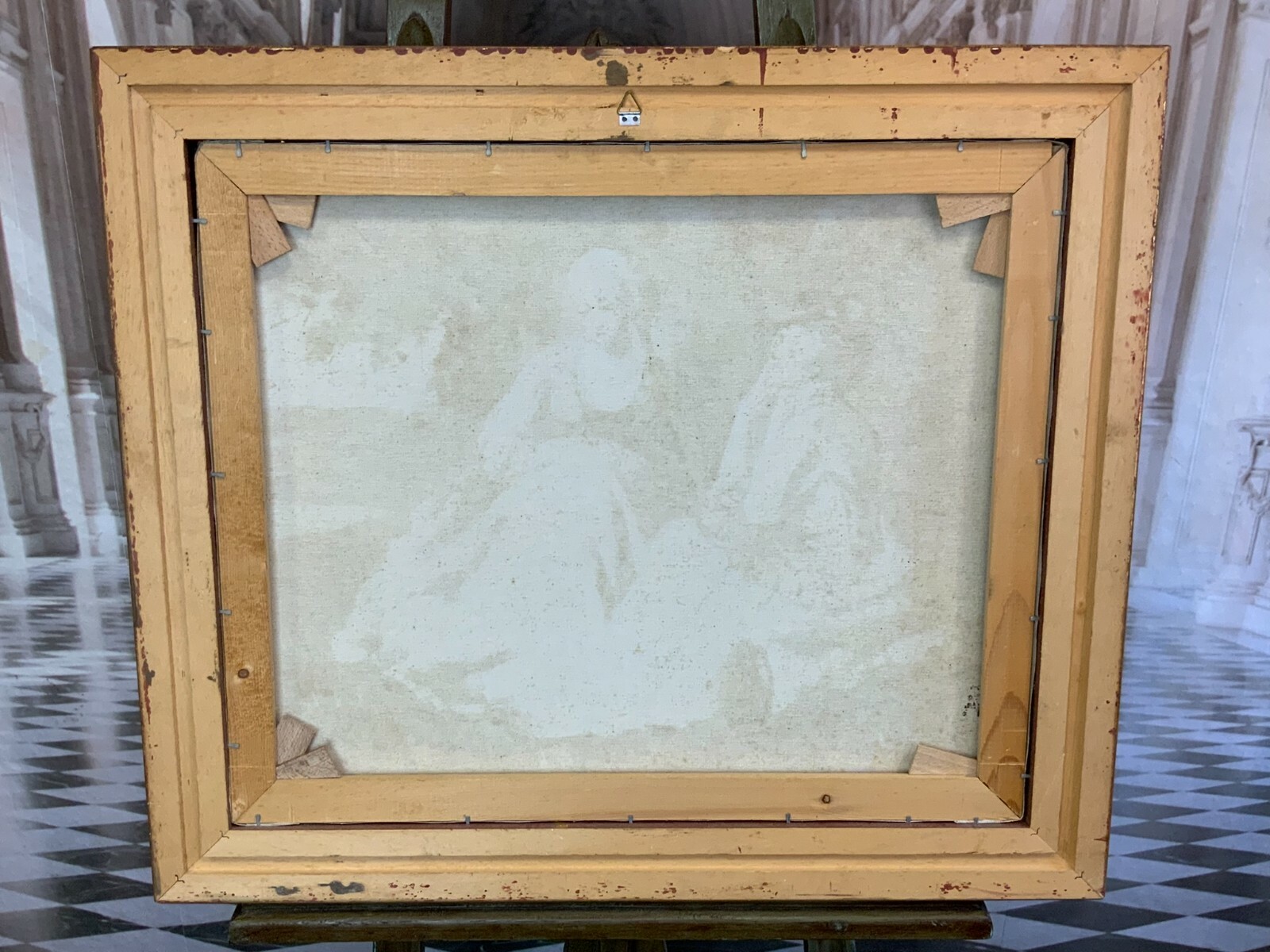 ÖL GEMÄLDE GERAHMT GALANTE DAMEN IM WALD  73x63cm – Bild 12