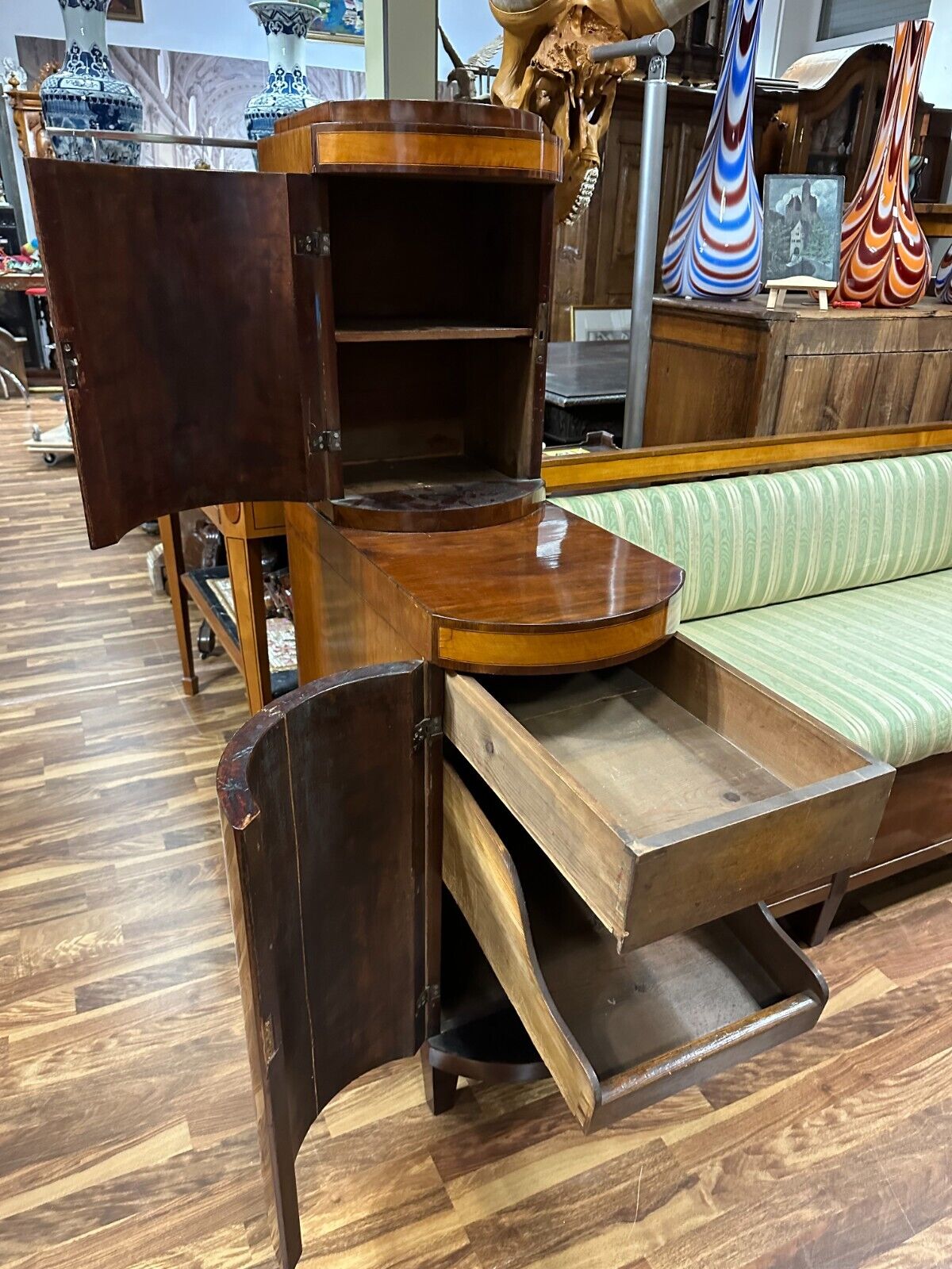 BIEDERMEIER SOFA KIRSCHBAUM FURNIER INTARSIEN ANTIK WIEN UM 1820 PRUNKSOFA – Bild 15