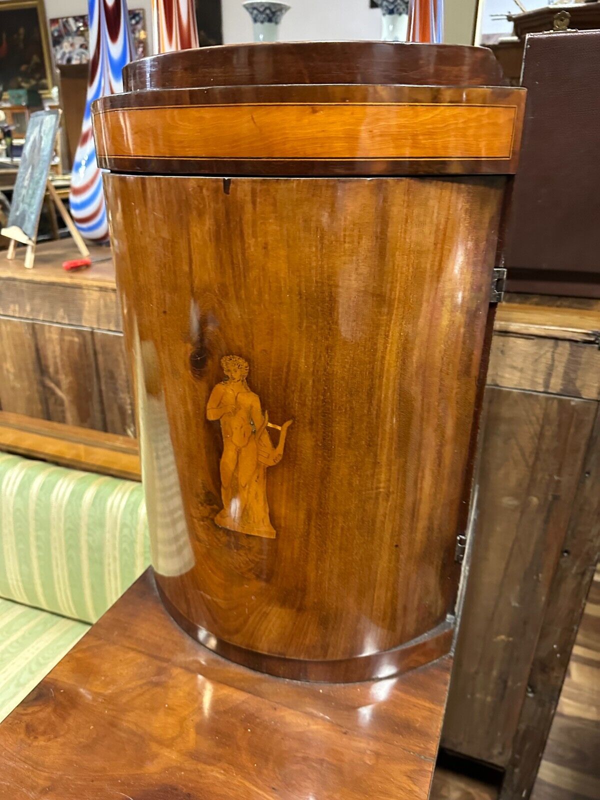 BIEDERMEIER SOFA KIRSCHBAUM FURNIER INTARSIEN ANTIK WIEN UM 1820 PRUNKSOFA – Bild 9